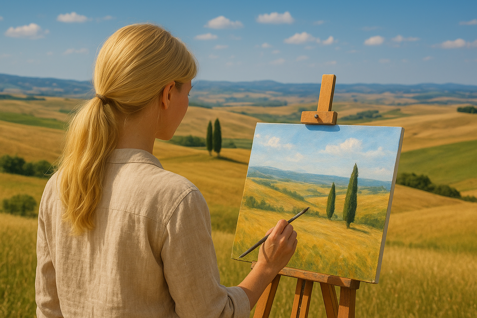 Painting in the Tuscan countryside