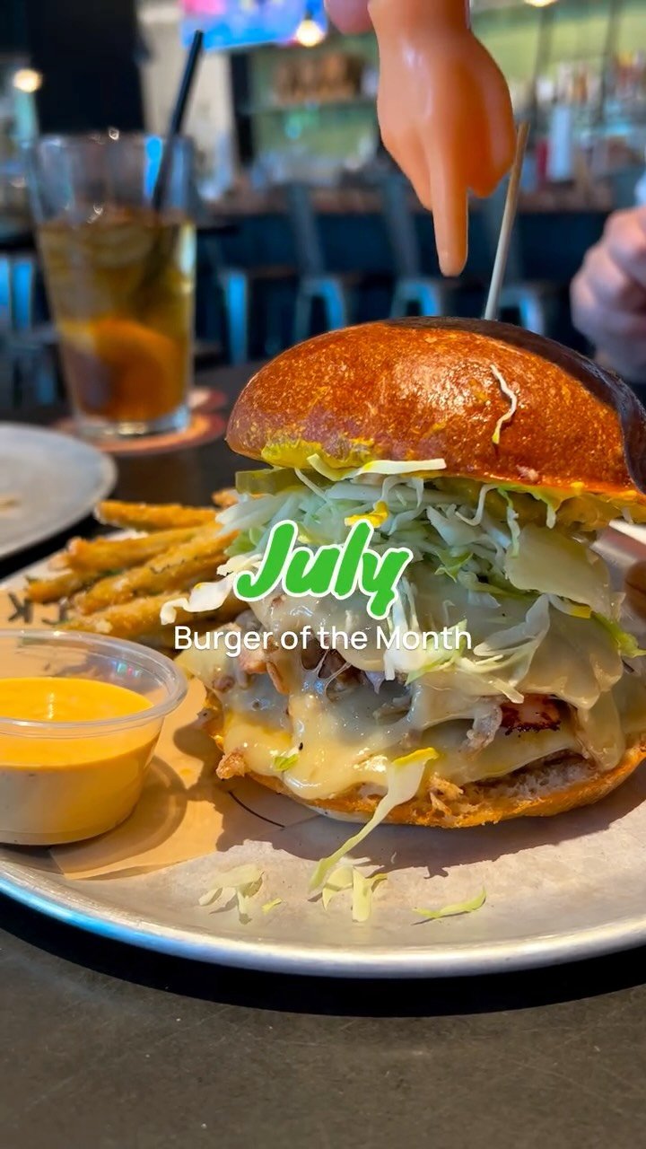 🚨 Only a couple weeks left to try The Cubano—our July Burger of the Month! 🔥
Double beef patties, smoky ham, juicy pork, melty Swiss, pickles, mustard, and our signature Stack Sauce all piled on a toasted potato bun.
It’s bold, it&rsq