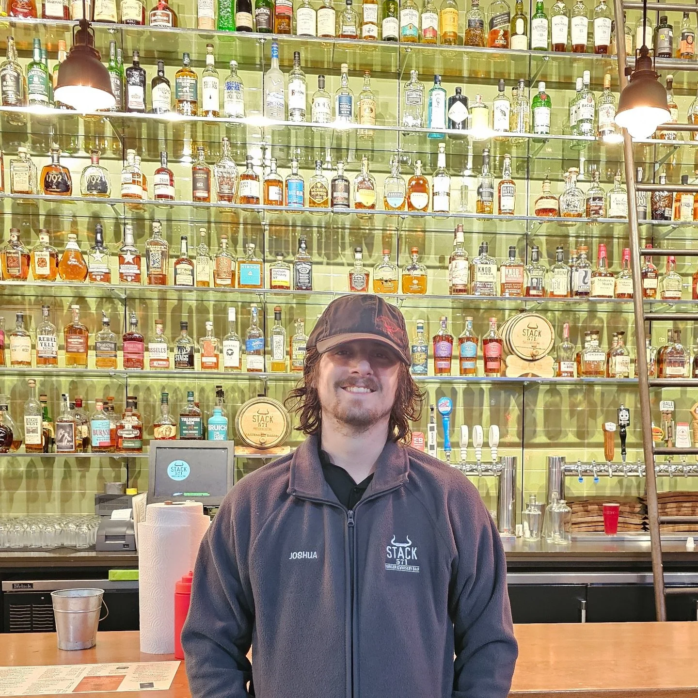 Meet one of our Whiskey Passport winners, Joshua! 🥃🙌
He joined the elite ranks of Stack 571 Whiskey Passport finishers by tasting all 179 whiskies on our list earning him lots of amazing prizes, including a custom jacket. Congratulations, Joshua!