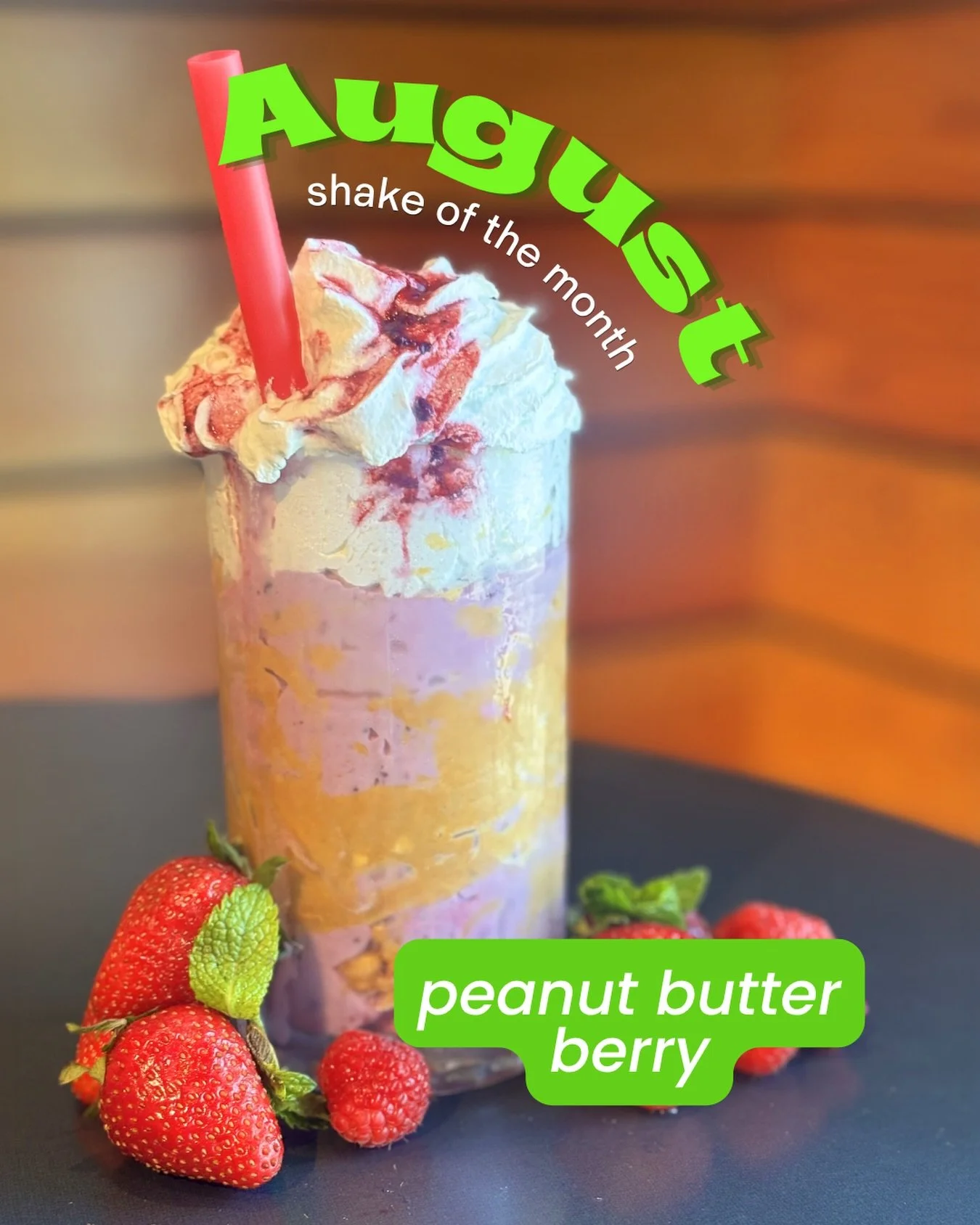 🍇🥜 Childhood snack, but make it a shake. 

Our August Shake of the Month takes everything you loved about a PB&amp;J and turns it up: rich vanilla soft serve swirled with berry compote + real raspberry jam, loaded with crunchy peanut butter for tex