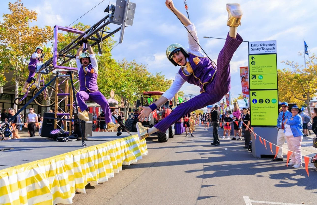 And we are off and running!! We have settled in for Day four of @sydneyroyal_eastershow!
Having a ball working with the great team @gb_danceco and our fantastic crew of performers collaborating with @sydneytrapezeschool 
Come and see us 1pm, 3pm, 5