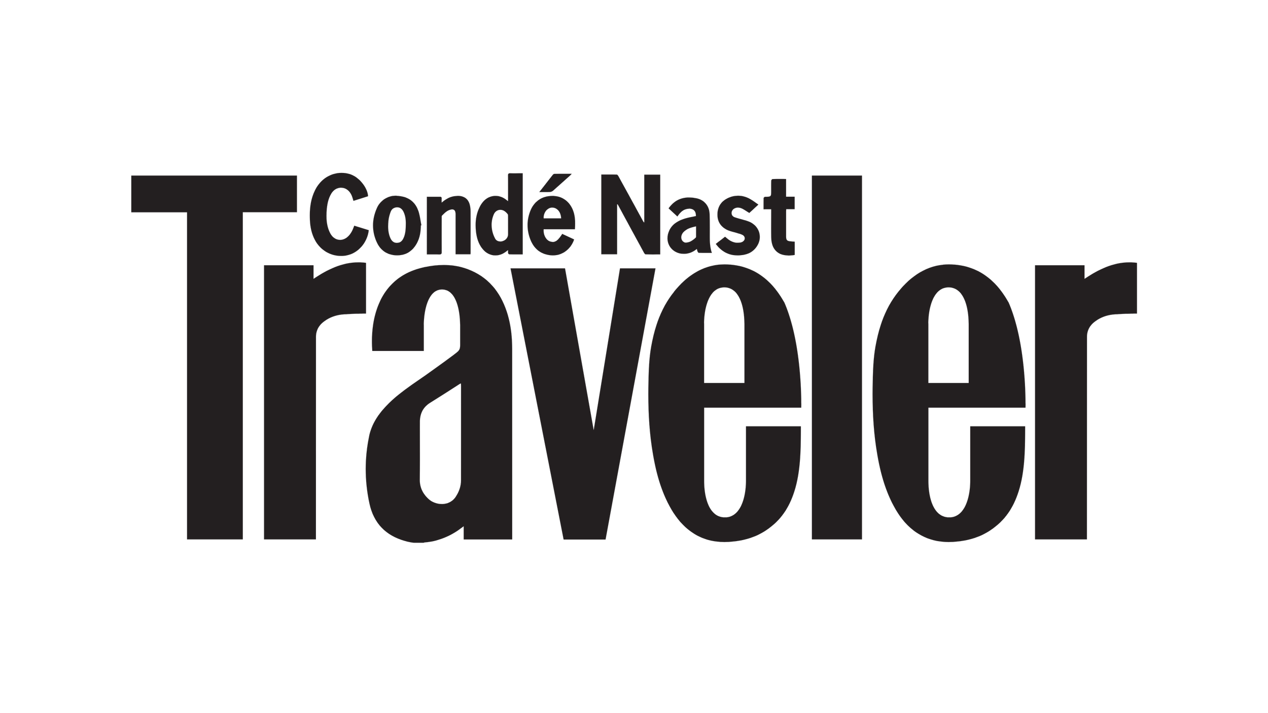 Text in black on a black background says: 'Condé Nast Traveler'