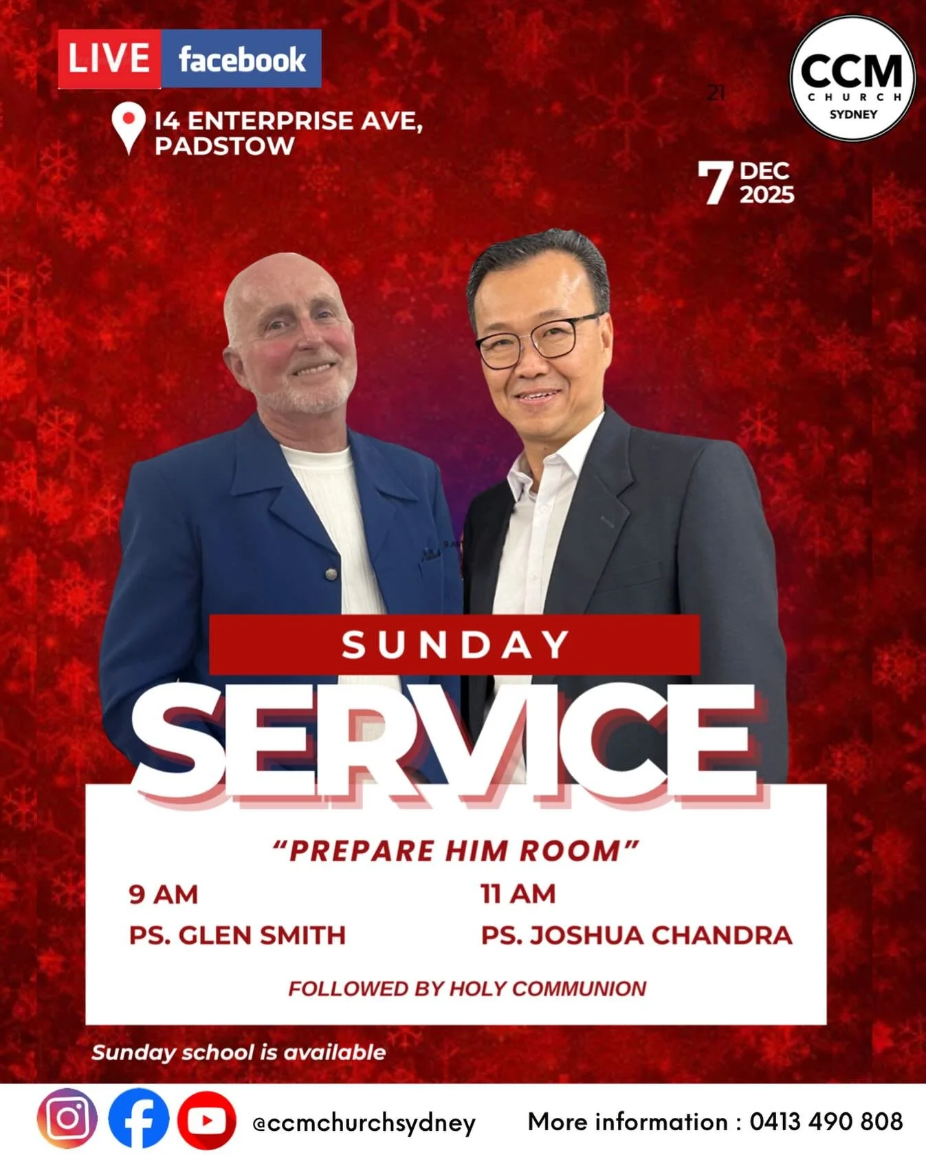 This Sunday! Let&rsquo;s come to worship and praise His Name and open our hearts, &ldquo;PREPARING HIM ROOM&rdquo; to work in our lives. And let&rsquo;s also prepare to receive the Holy Communion. 

See you at Church with your family and friends! 

C