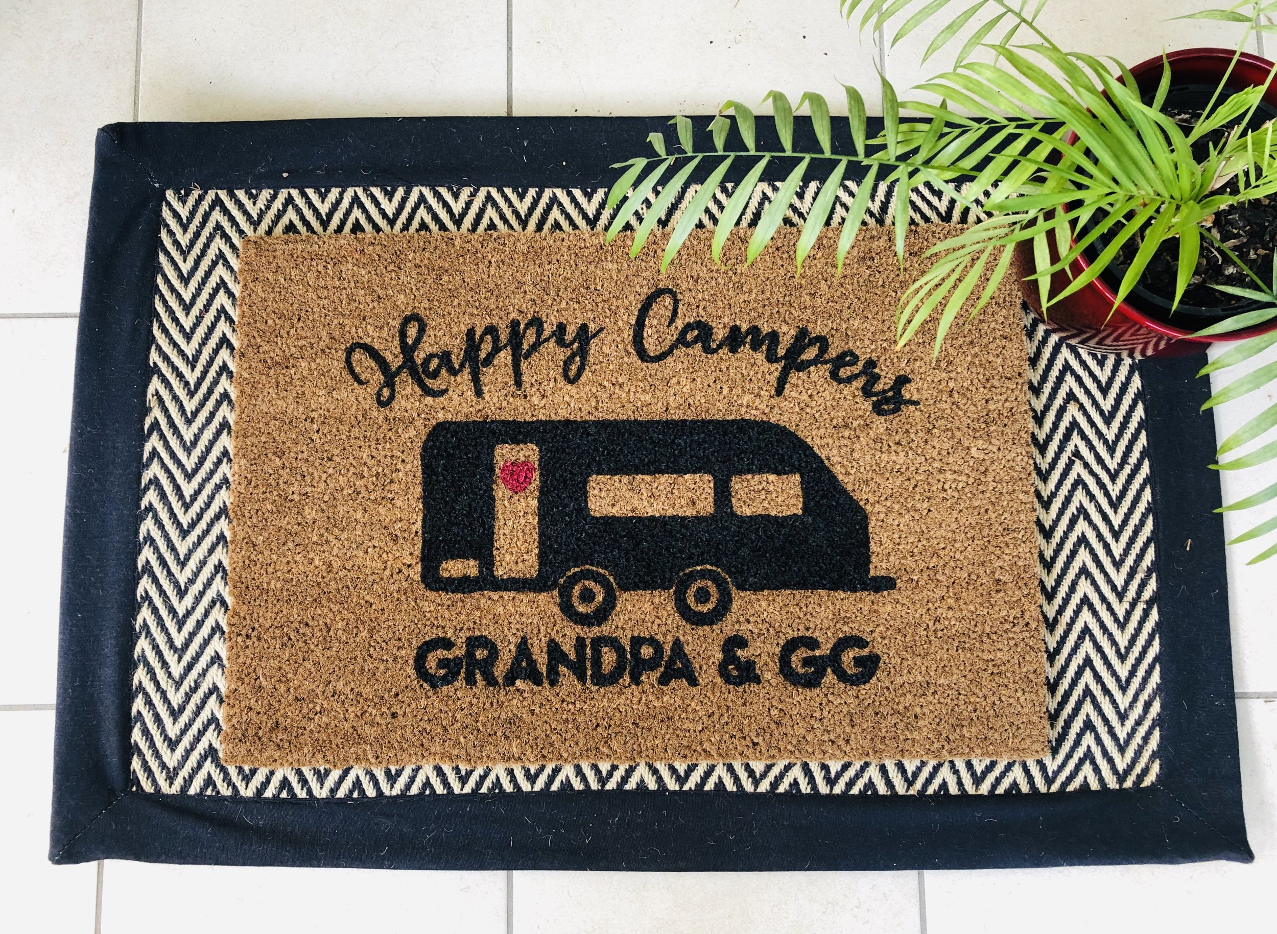 Personalised Happy Campers Caravan Doormat Australia