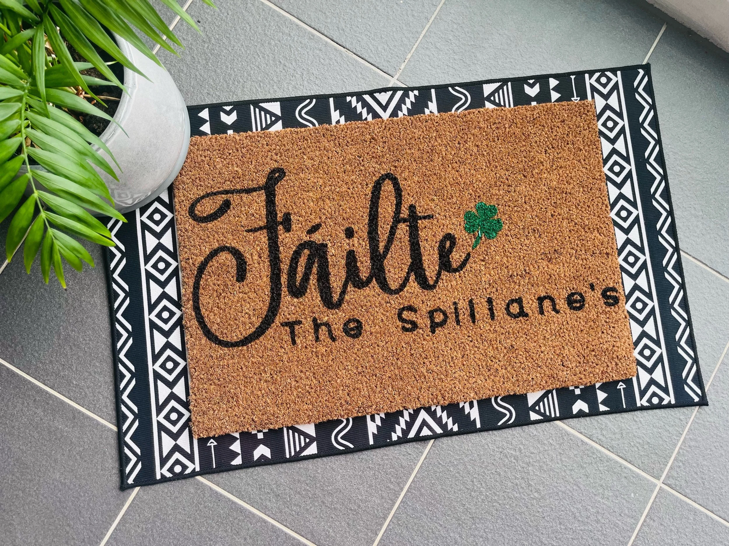 Failte Coir Doormat Personalised Irish Welcome Mat