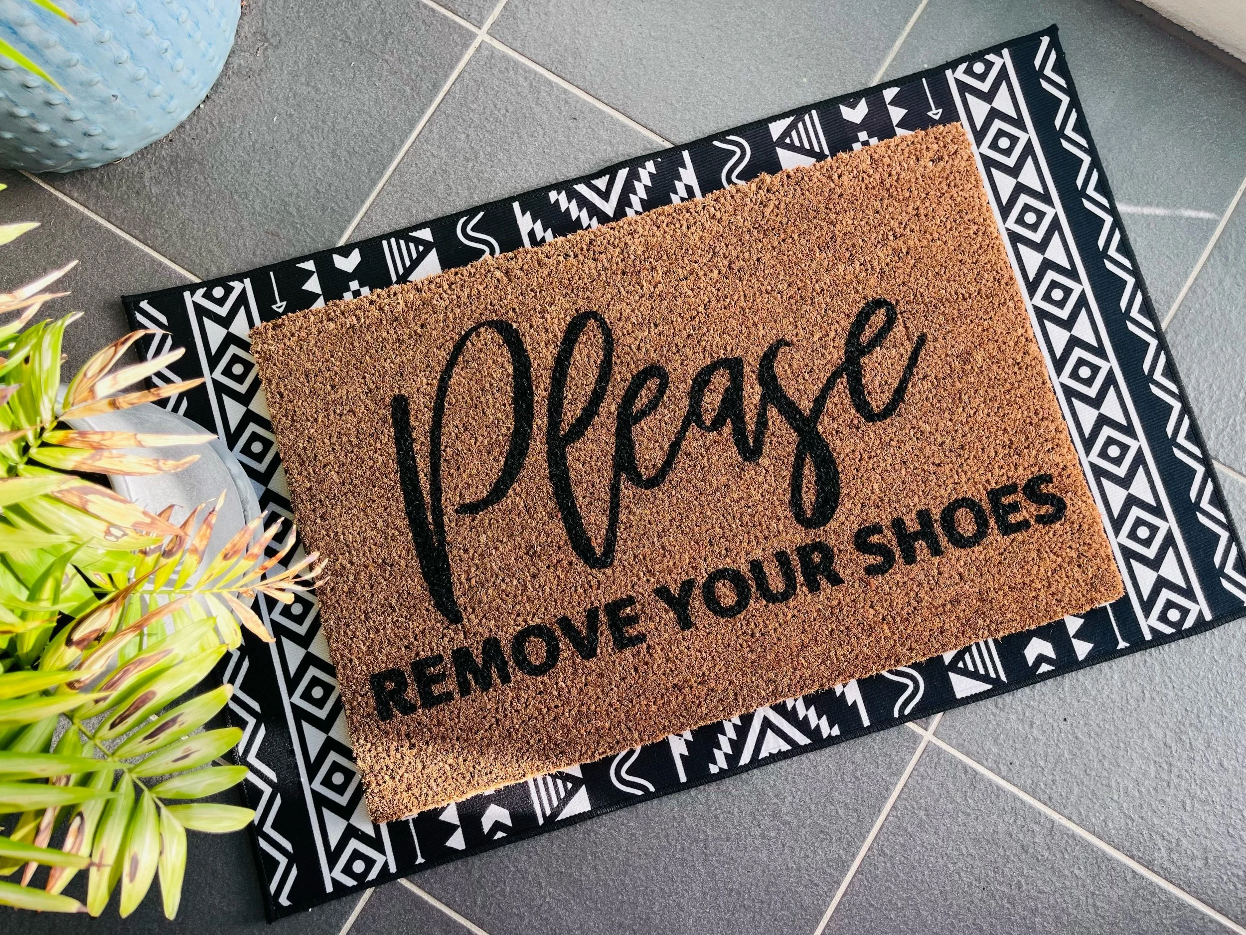 Please Remove Your Shoes Coir Doormat