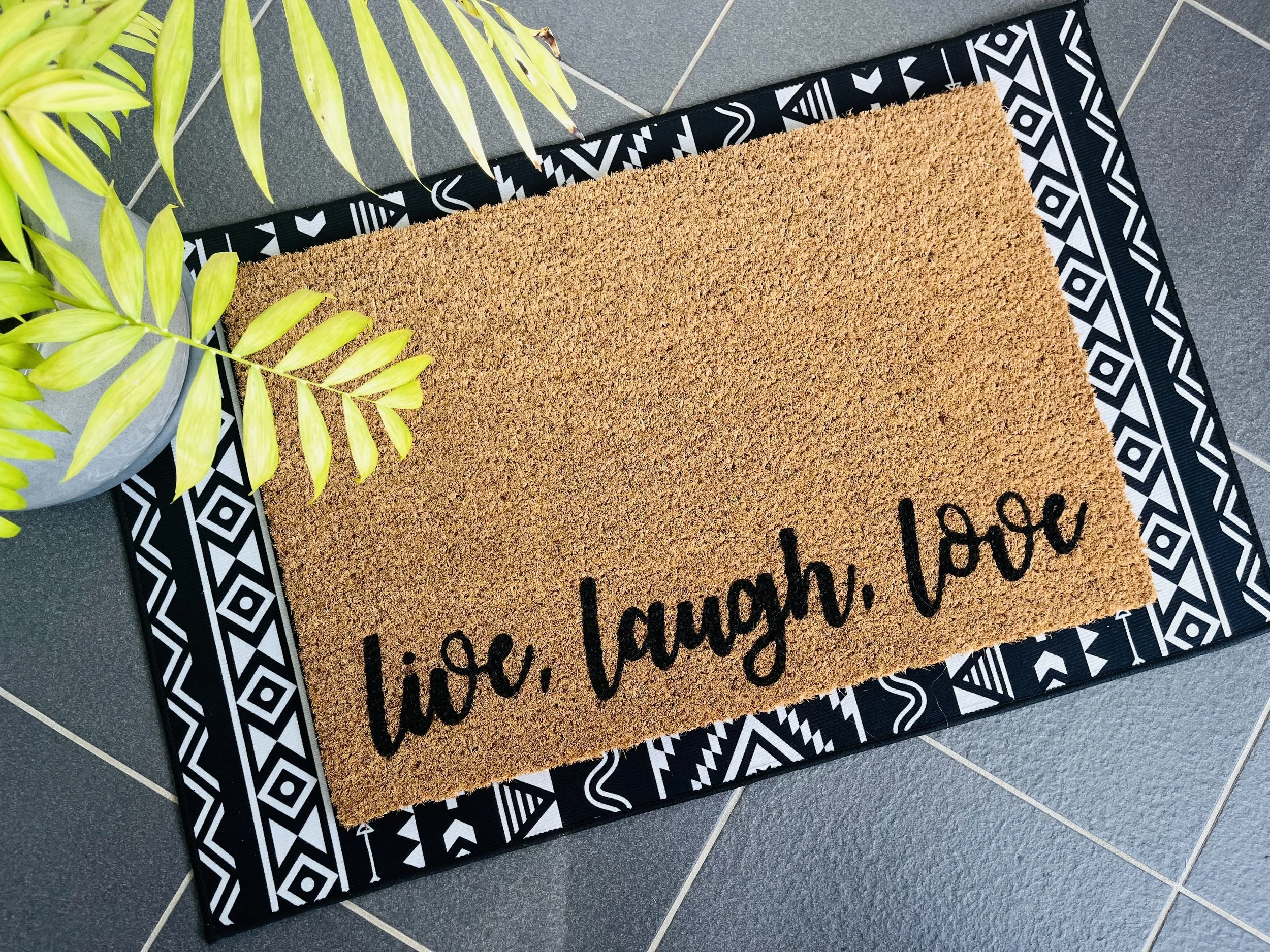Live Laugh Love Feel Good Coir Door Mat