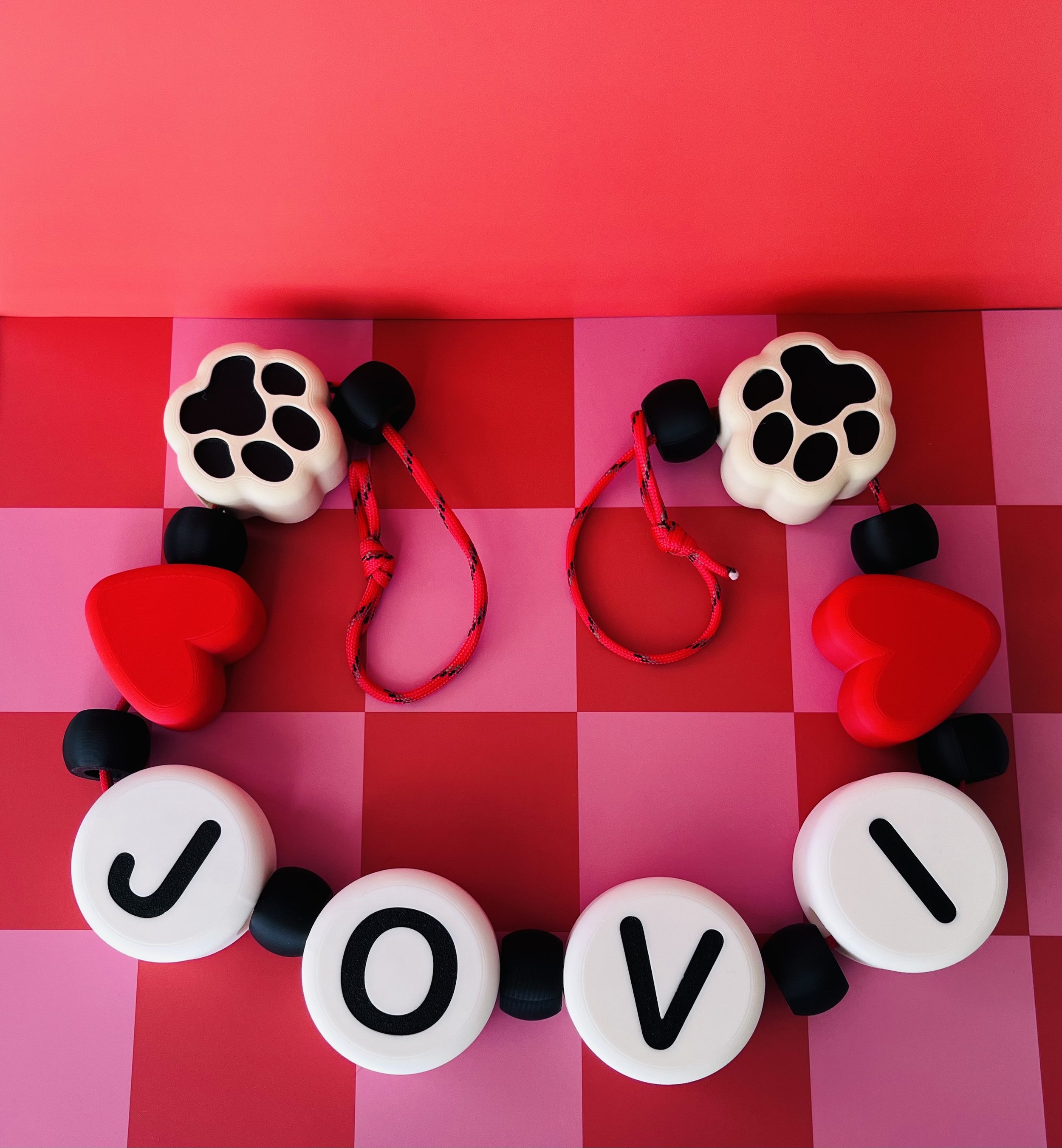 Personalised Giant Bead Dog Name Garland 2 1/2 Inches