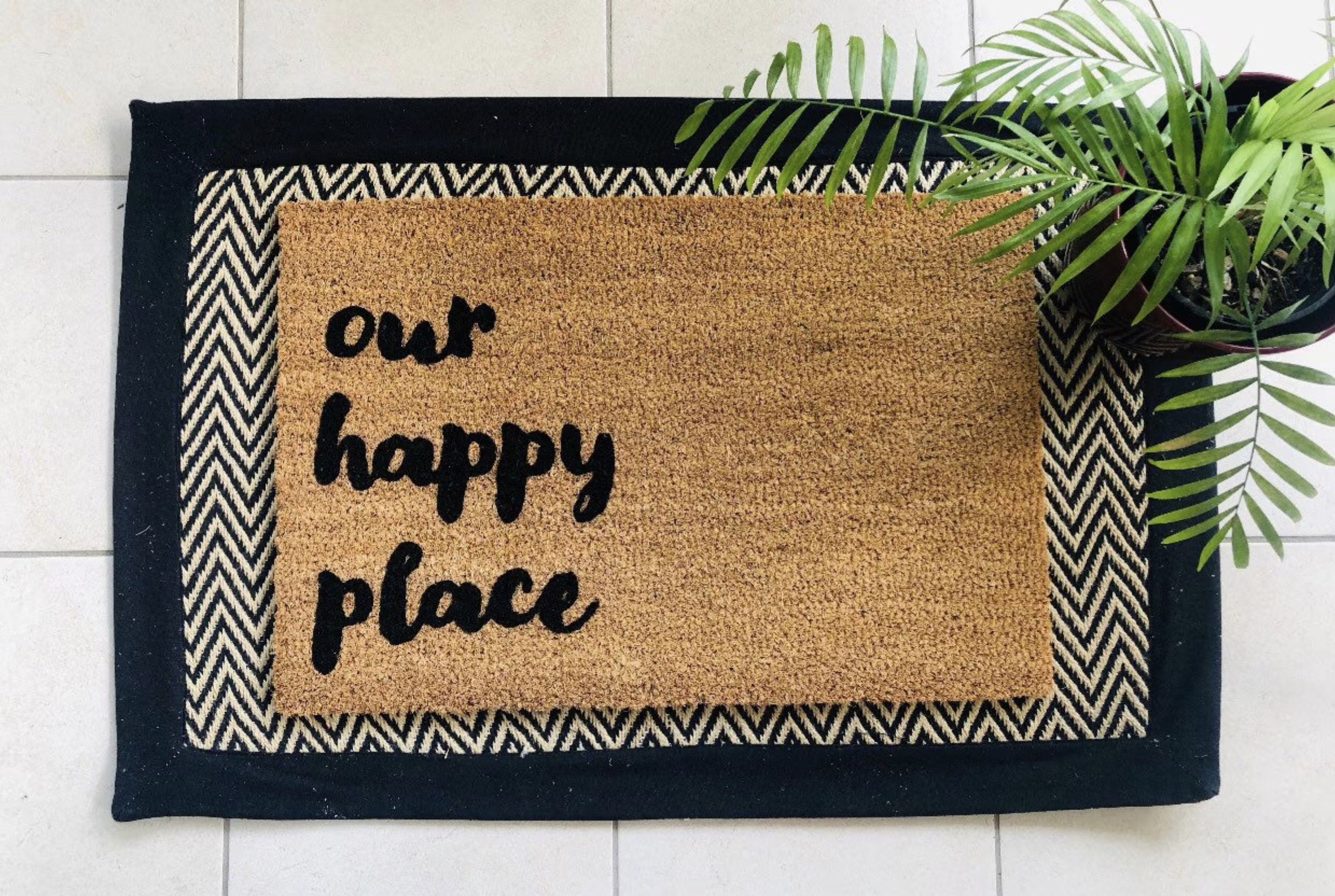 Cursive Our Happy Place Doormat.png