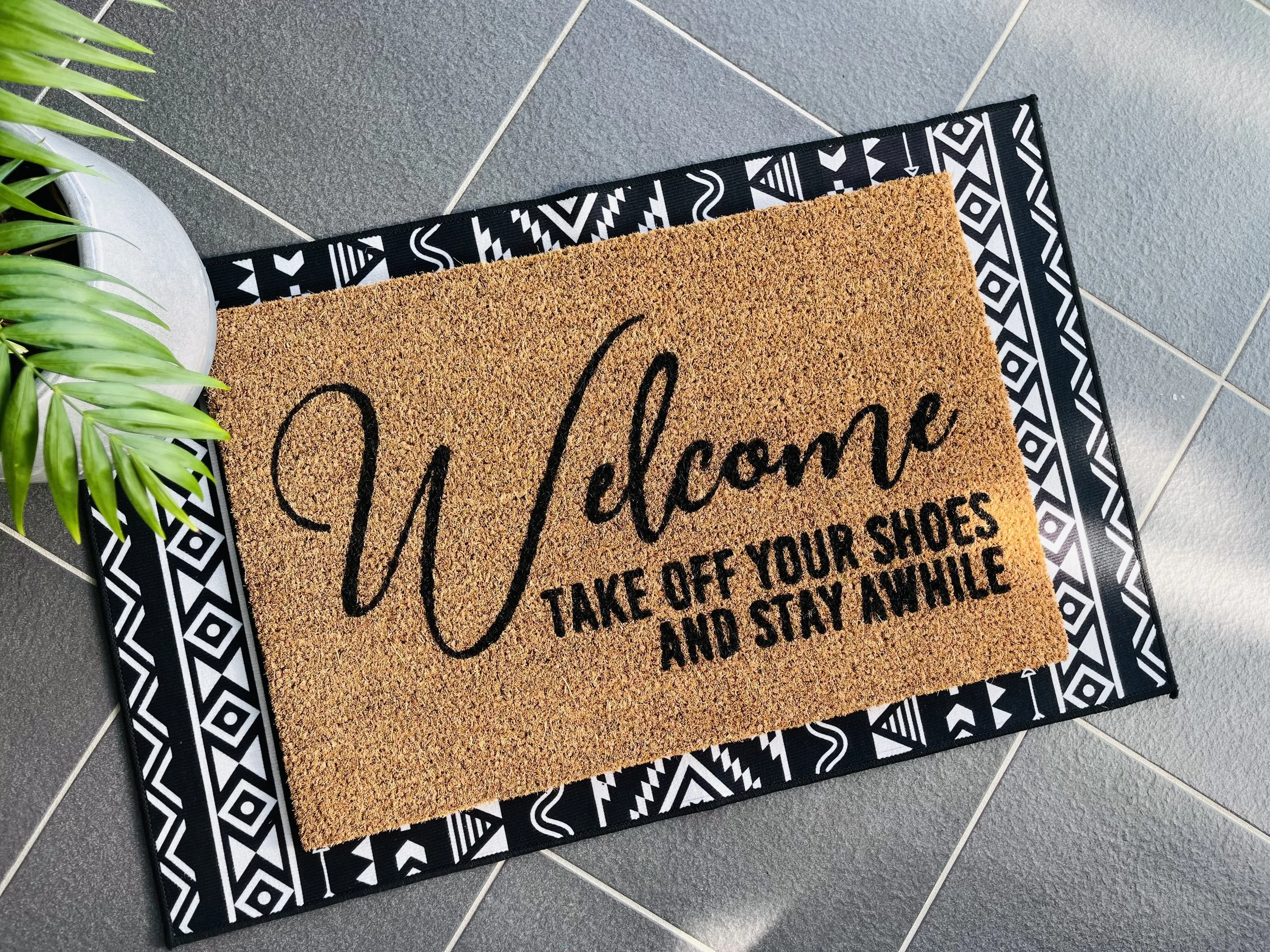 Take Your Shoes Off Welcome Doormat