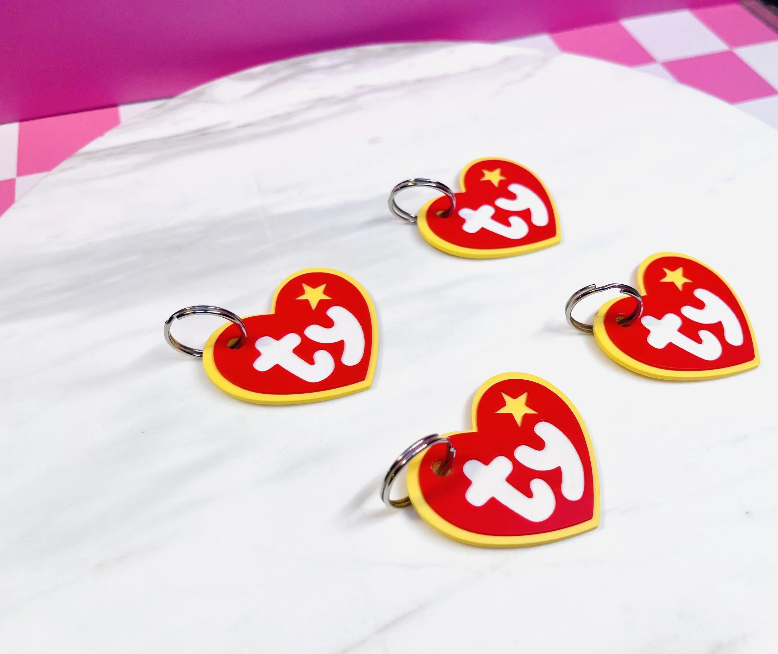 Personalised TY-Style Dog Tag with Heart