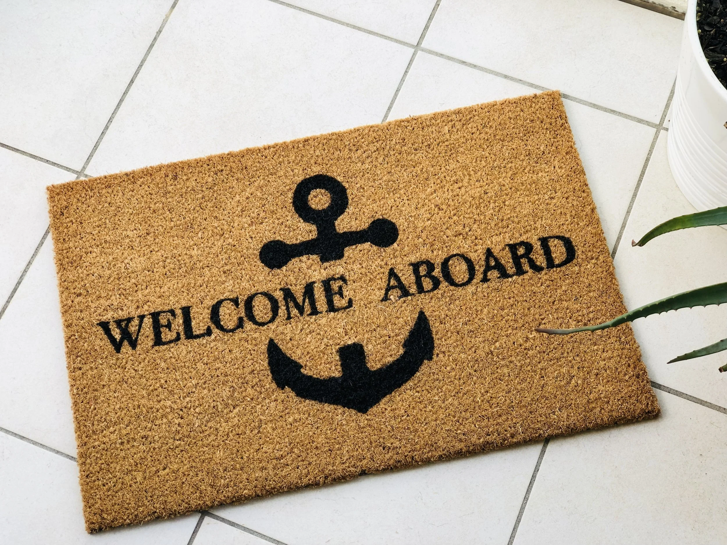 Nautical Welcome Aboard Doormat