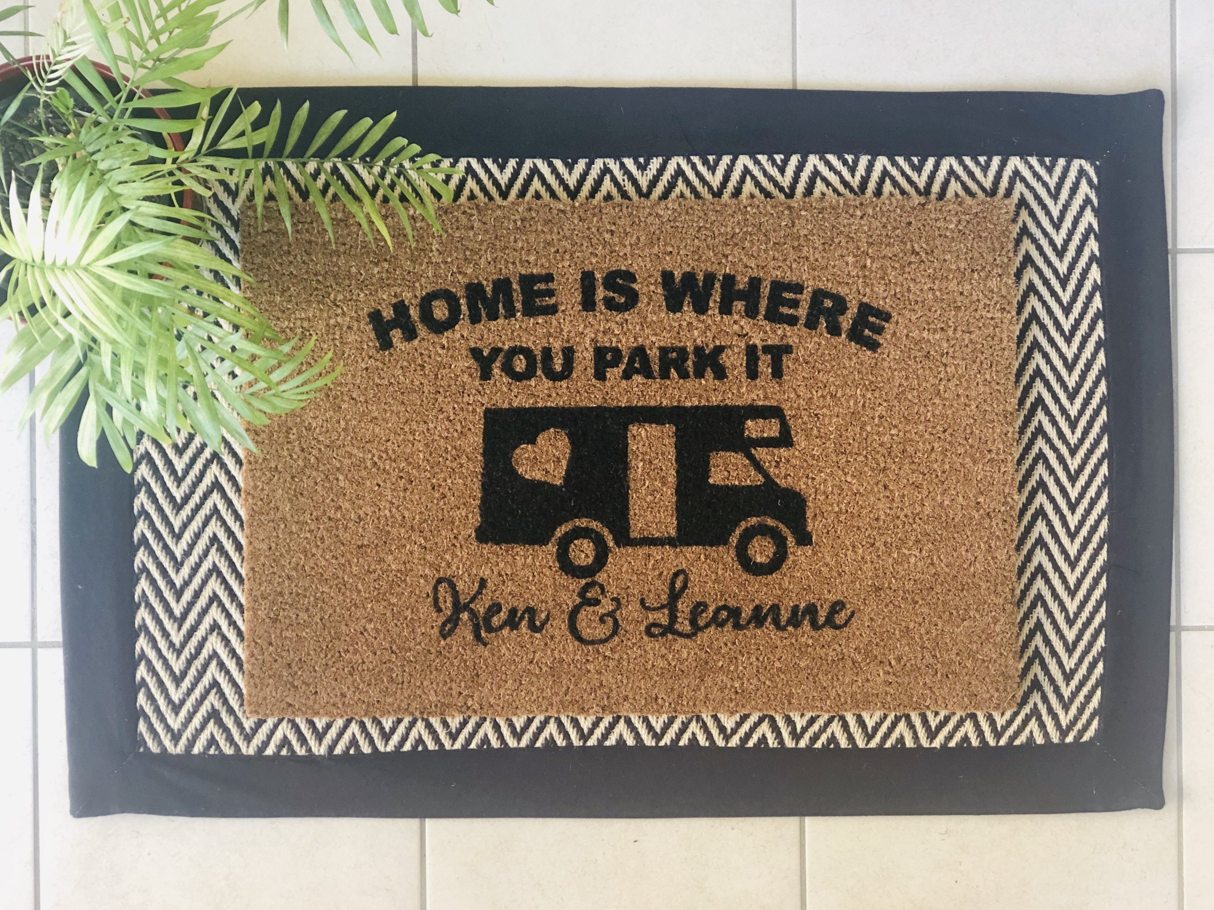 Personalised Home is Where You Park It Doormat