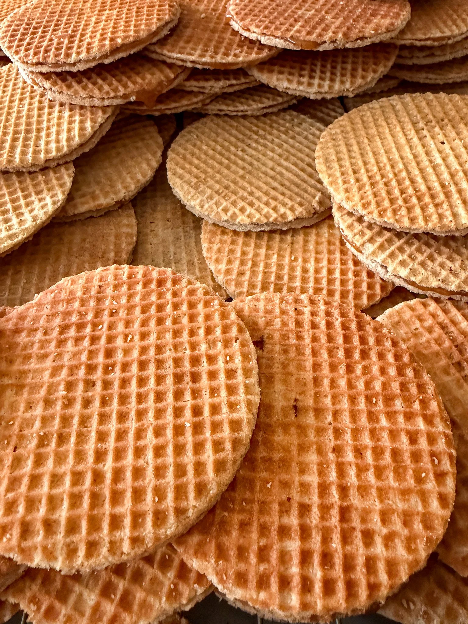 Fresh stroopwafels prepared for catering event in Orlando Florida