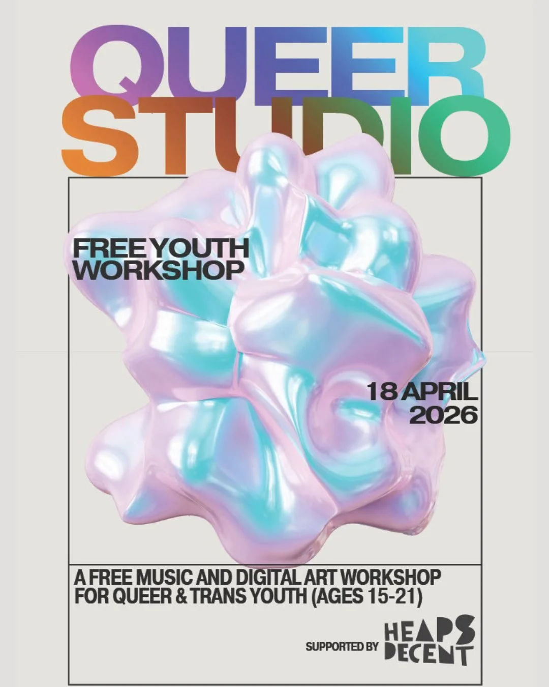 Queer Studio is a one-day music and digital art workshop designed specifically for LGBTQIA+SB identifying and questioning young people. Whether you&rsquo;re already creating or just curious to get started, this is your chance to learn music productio