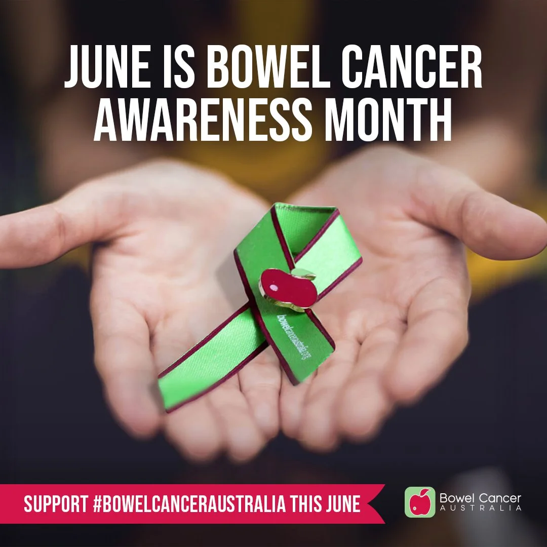 June is Bowel Cancer Awareness Month - a Bowel Cancer Australia initiative raising awareness of Australia's second deadliest cancer. 

Bowel cancer claims the lives of 103 Australians every week (5,372 people a year) &ndash; but it&rsquo;s one of the