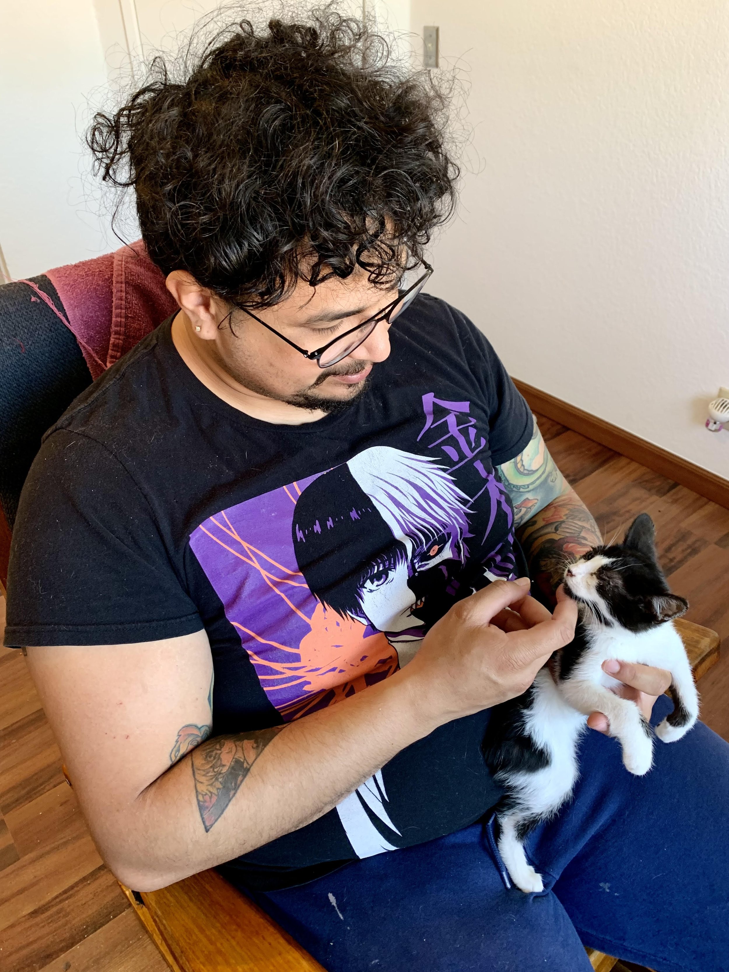 It took Mini Moo a long time to learn he could trust us