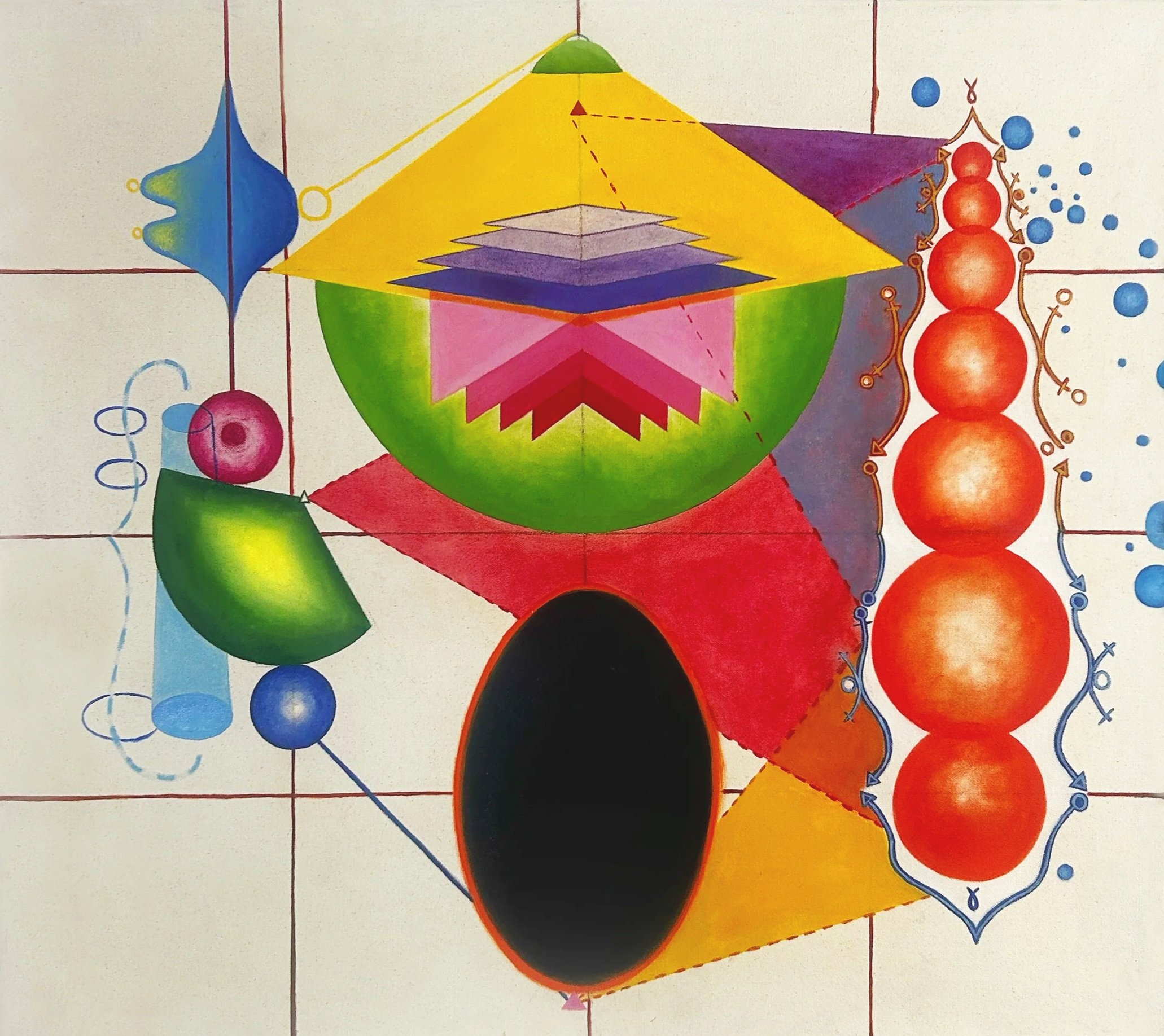 past/present/future, oil on canvas, 32 x 36 in, 2022