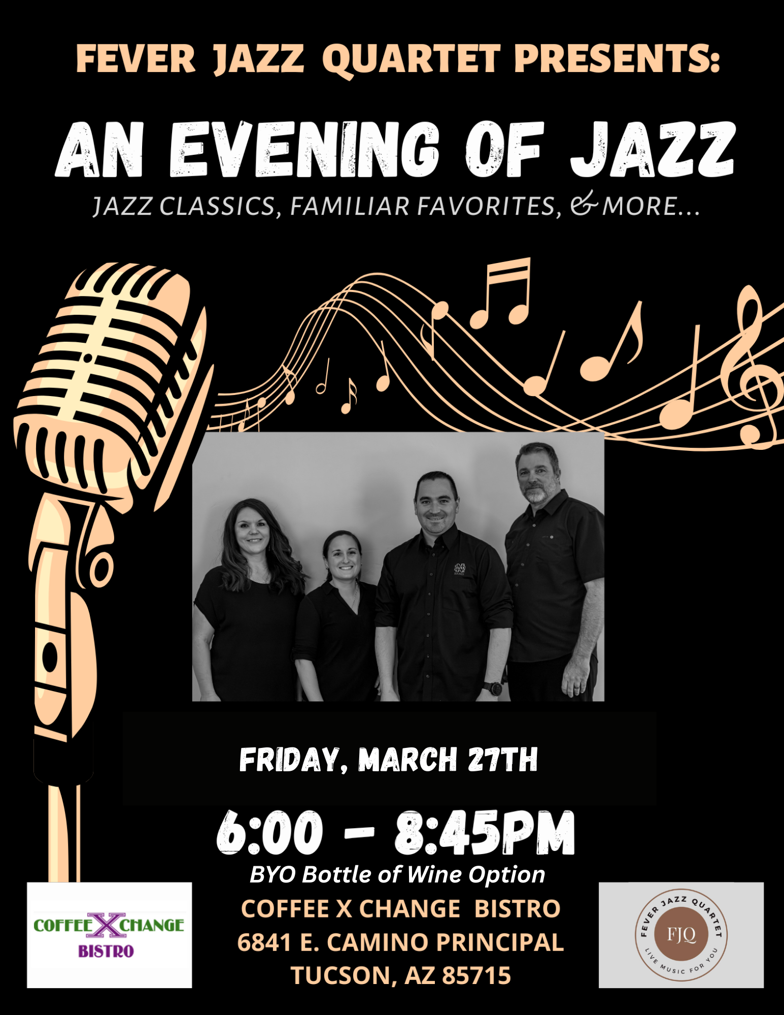 Fever Jazz Quartet at Coffee X Change March 27th Poster