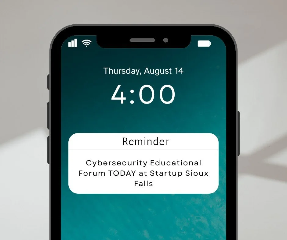 Don't forget we will be at Startup Sioux Falls today, you won't want to miss it!

#cybersecurity #siouxfalls #ceruleancyber #cybersecurityconference #startupsiouxfalls