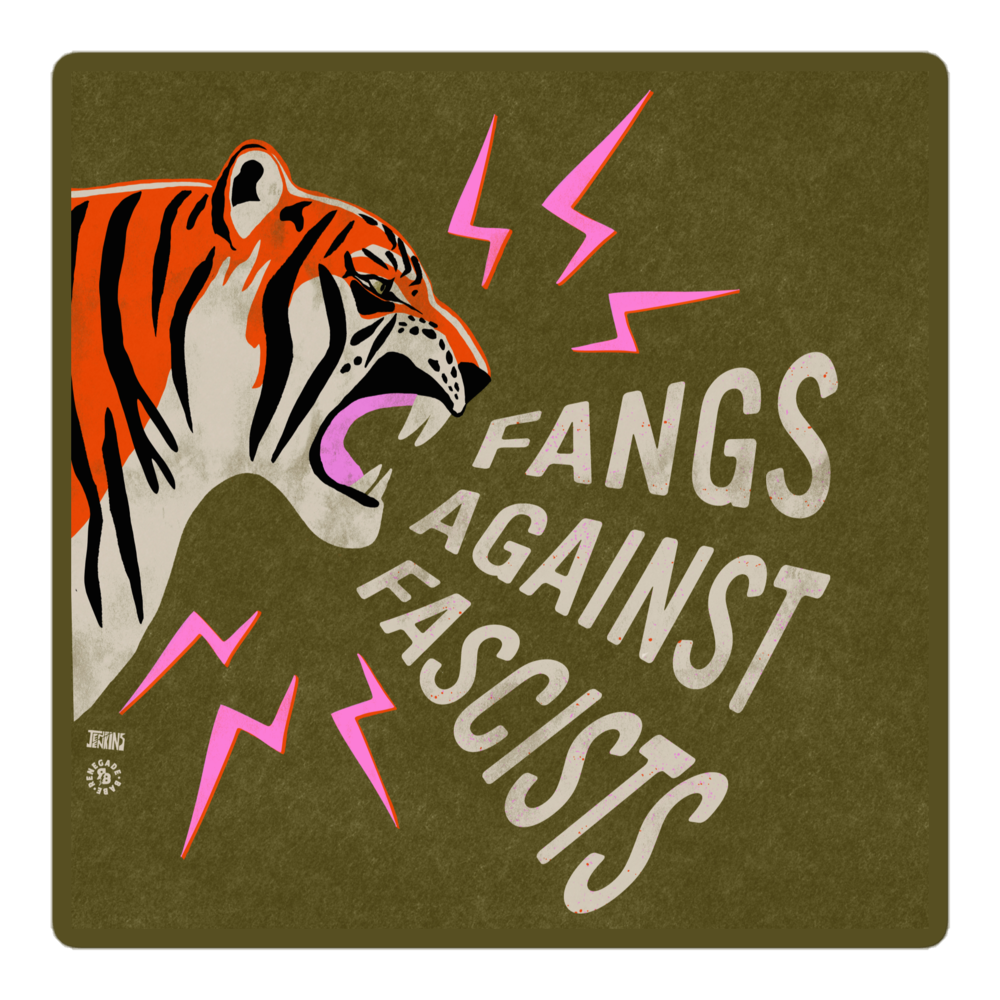 Fangs Against Fascists — Die-Cut Vinyl Sticker