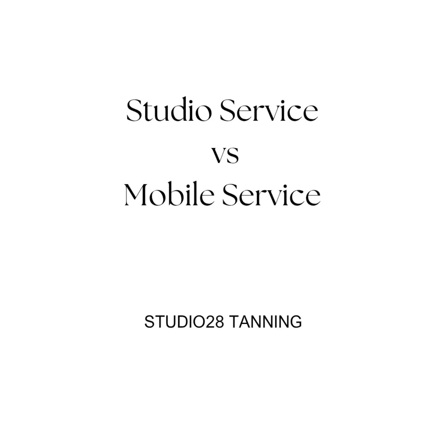 ✨ STUDIO SPRAY TAN vs MOBILE SPRAY TAN ✨
At Studio28, we offer two tailored spray tan experiences, so you can glow your way, wherever you are. 🤎

🧖&zwj;♀️ STUDIO SPRAY TAN - $50pp
Perfect for individuals or groups, enjoy a professional tan in our w