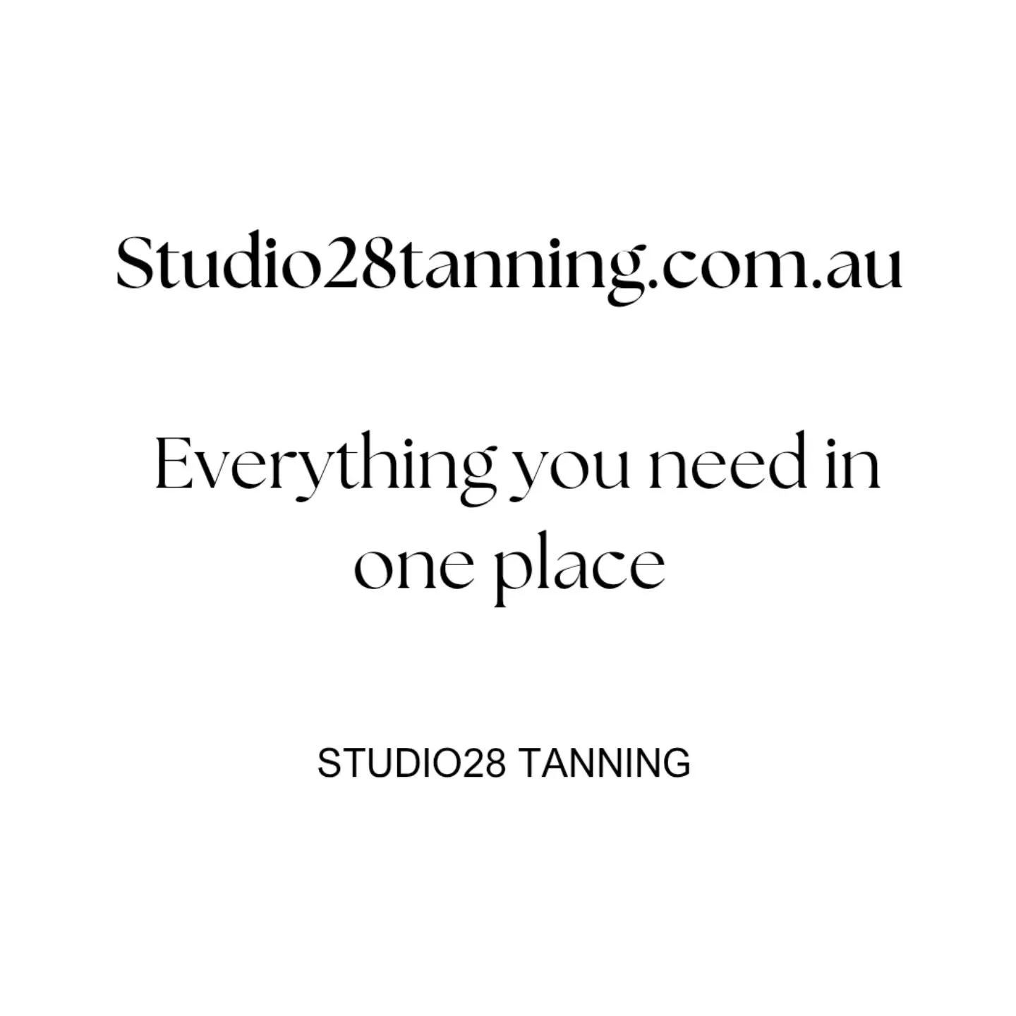 Welcome to Studio28 Tanning Everything You Need in One Place!

Looking for a smooth, stress free tanning experience? Look no further than ✨️Studio28tanning.com.au✨️ your go to destination for glowing skin and a flawless sunkissed look, all year round