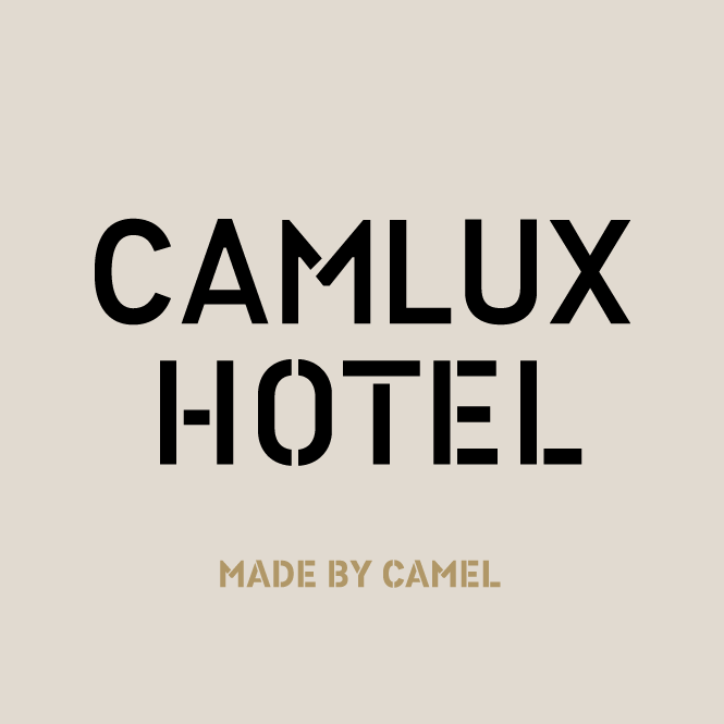 Camlux Hotel logo, external façade and building softwashing services by Drone Solutions Asia in Hong Kong