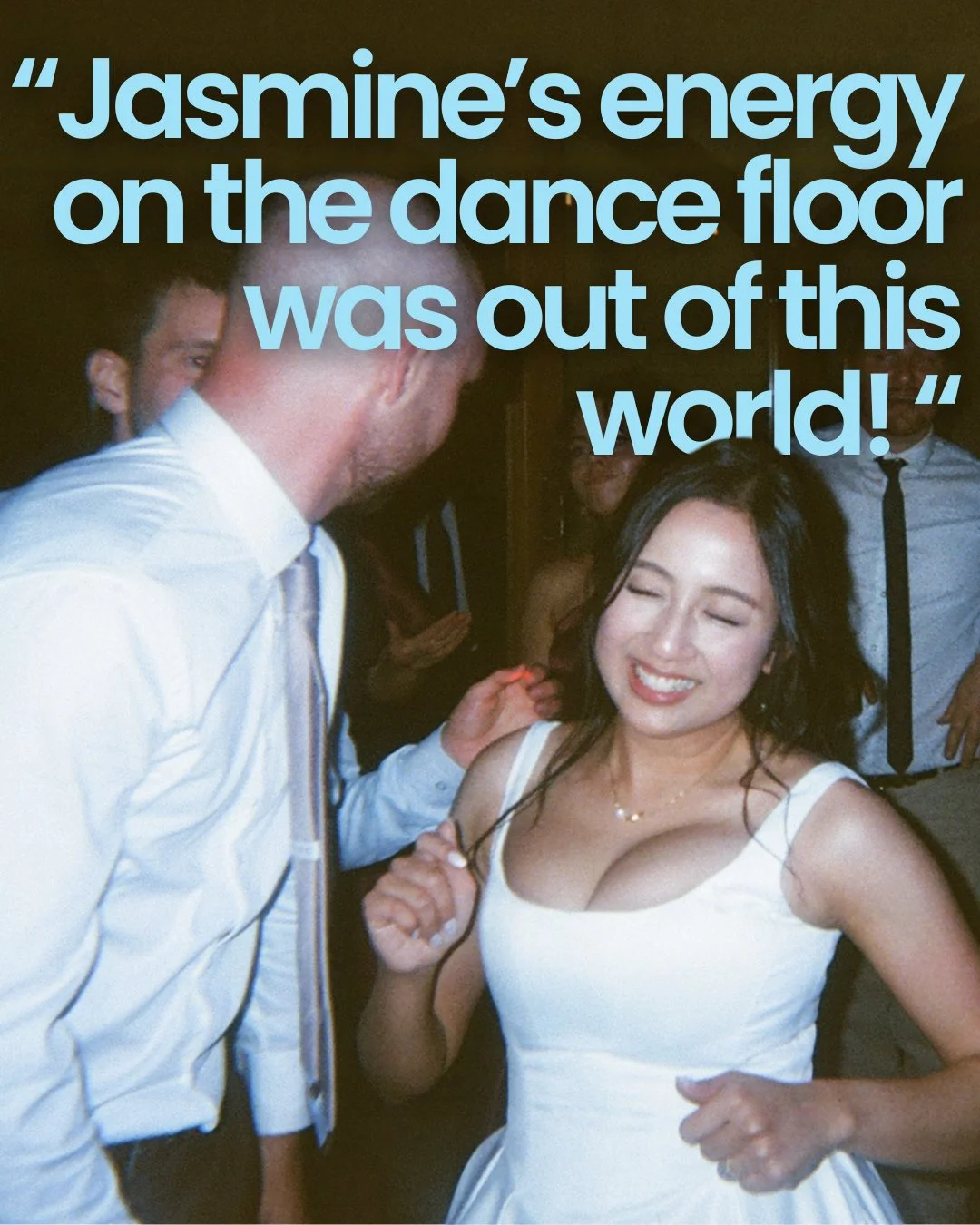 At Nadia and Connor&rsquo;s Halloween-night wedding, the music was *so* loud and the dancefloor was *so* insane that unfortunate wedding guest Gregor (see Photo 3) simply didn&rsquo;t make it to midnight. 💀🪦⁠
⁠
Newlywed Nadia, still full of energy,