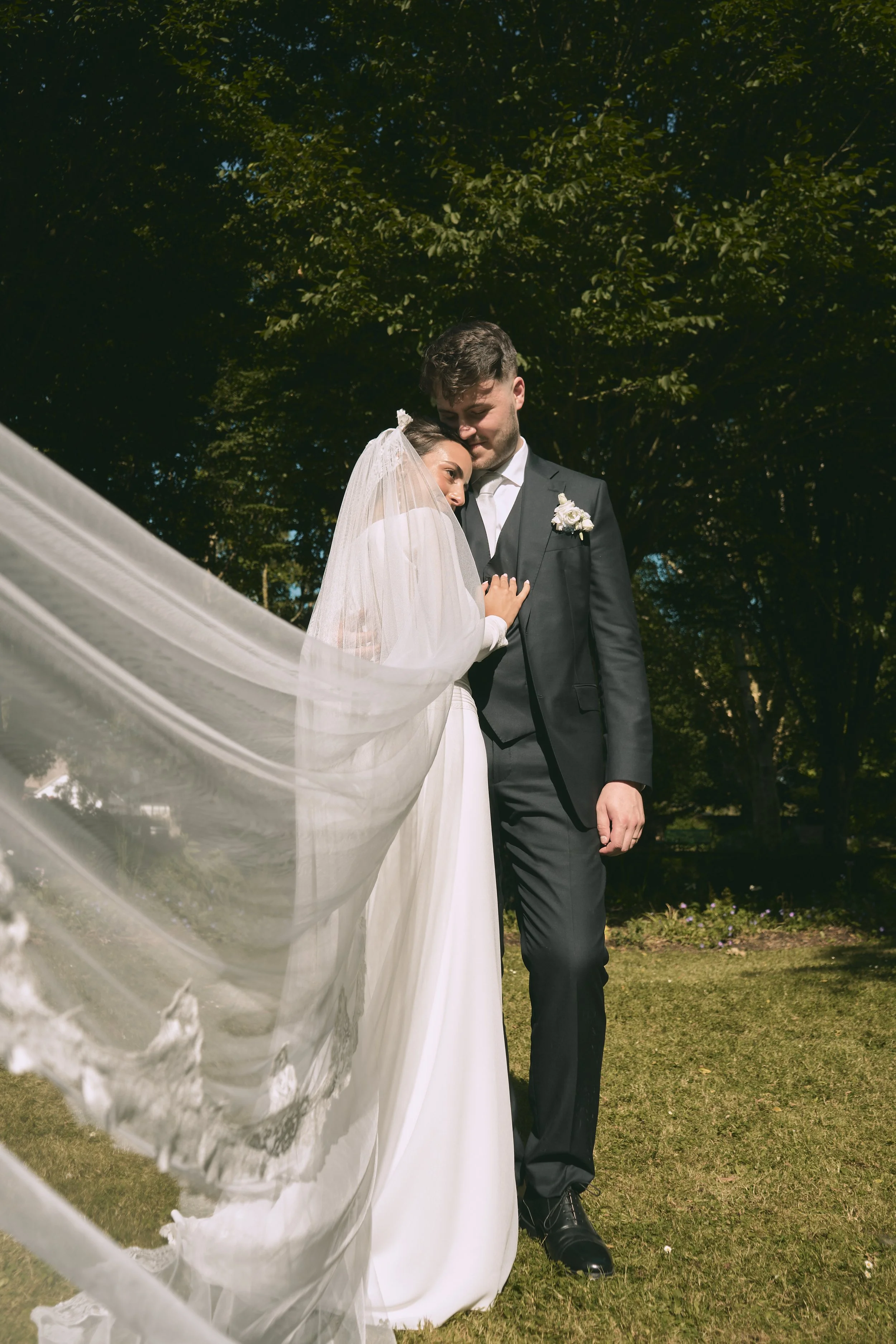 editorial wedding portrait in Adare park in Limerick