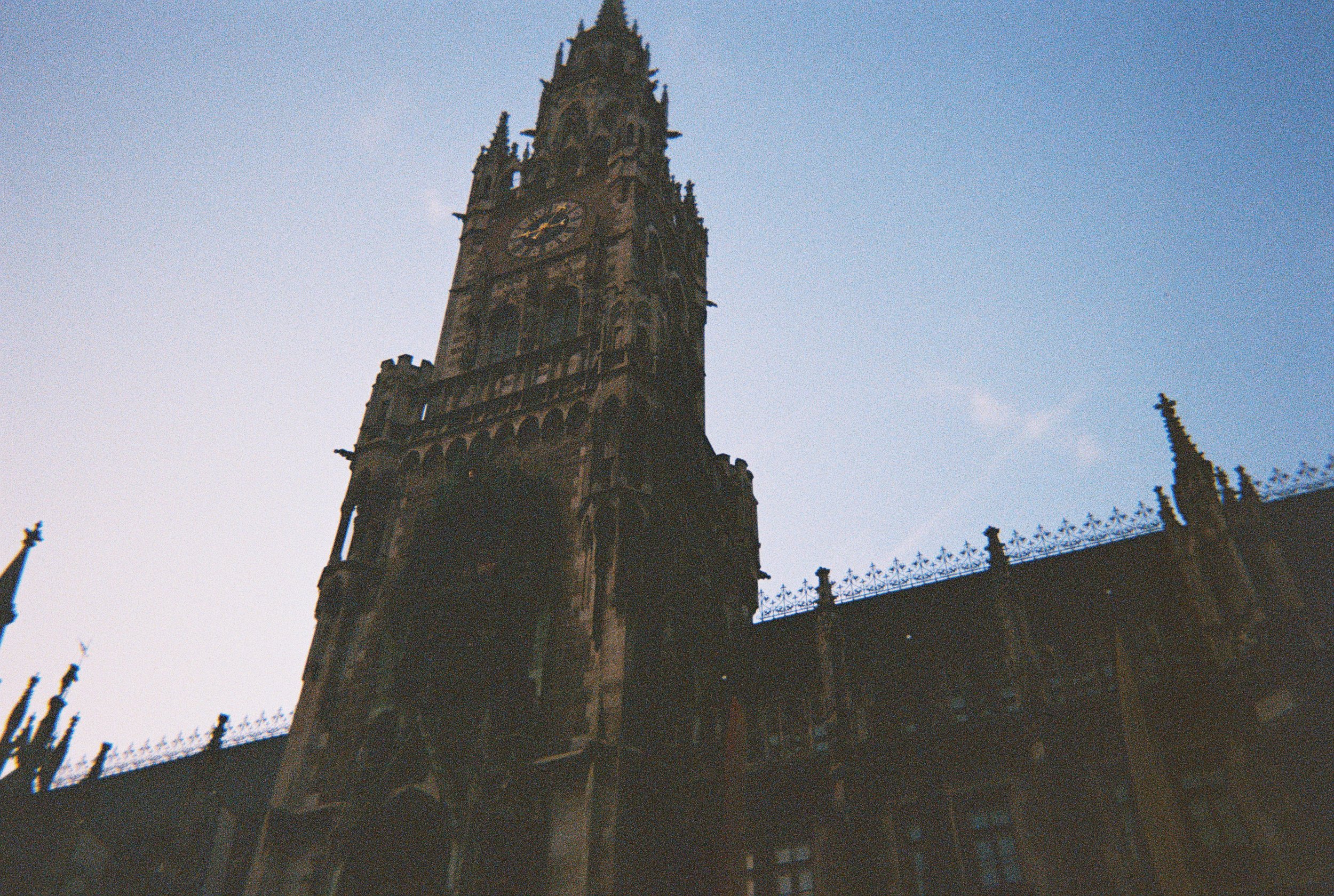 Moody Marienplatz. Munich, Germany, 2024. Disposable Camera.
