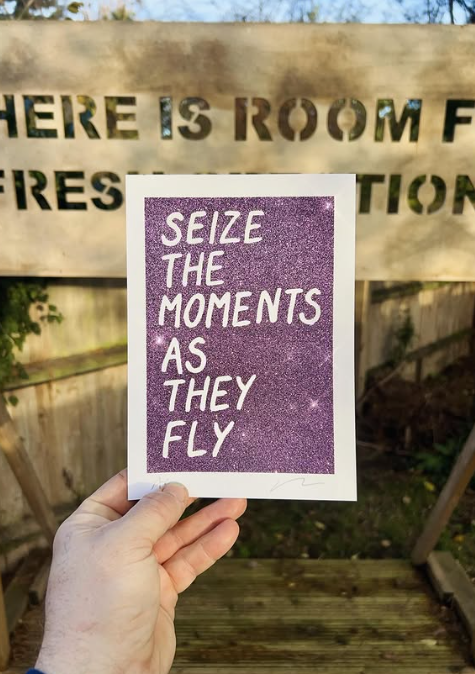 Adam Bridgland Glitter Print workshop at Uk luxury retreat