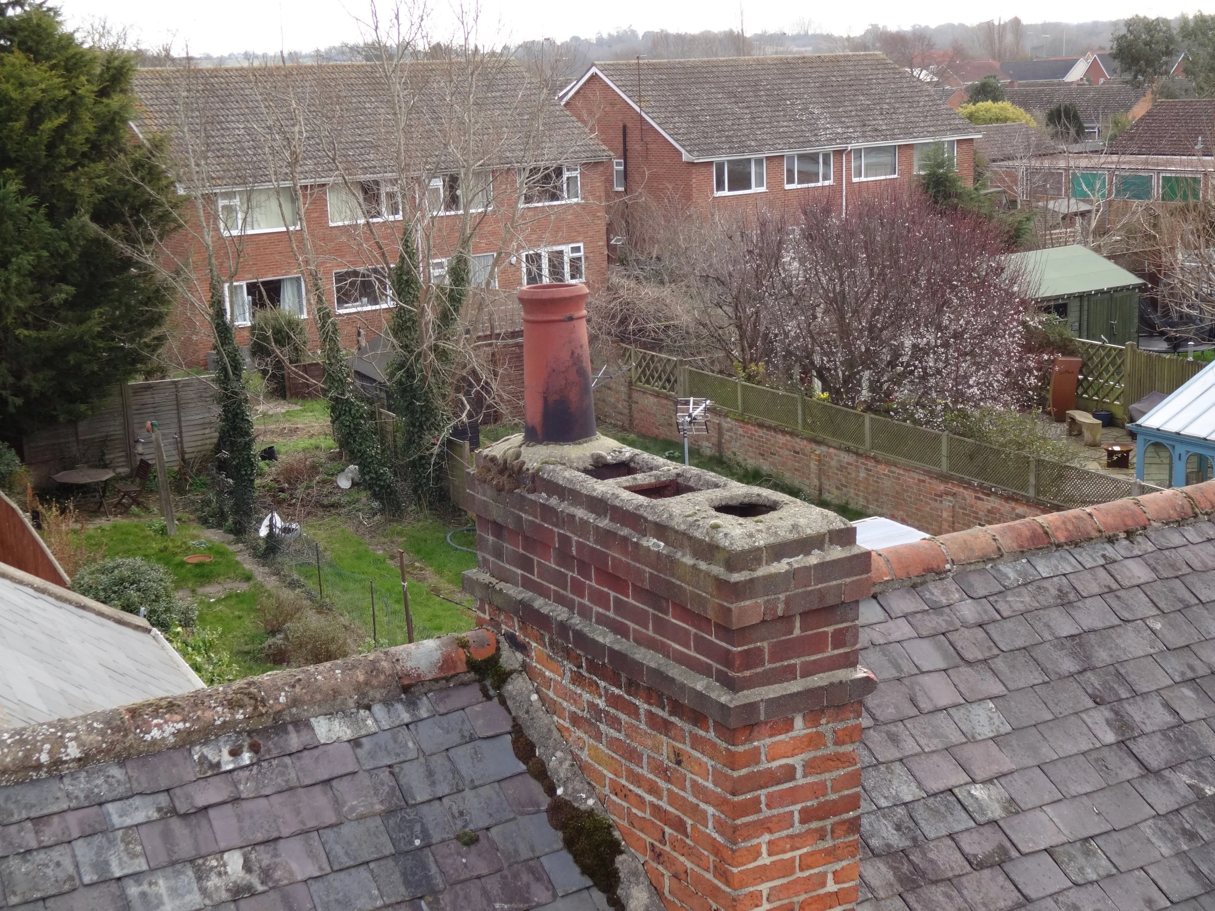 From ground level no one would know the flues are open to the weather and nesting birds