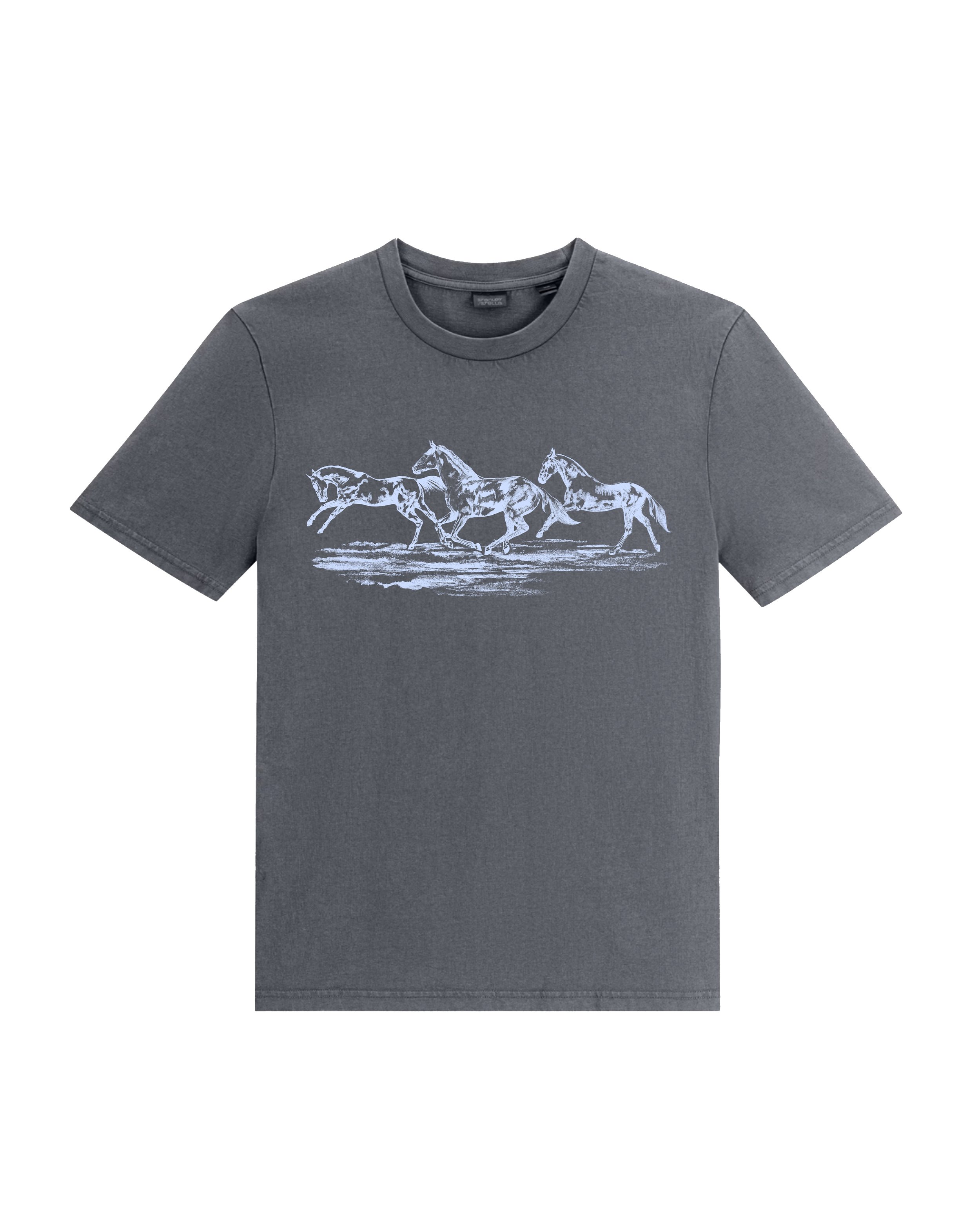 Wild Horses Anthracite Grey Vintage T-Shirt