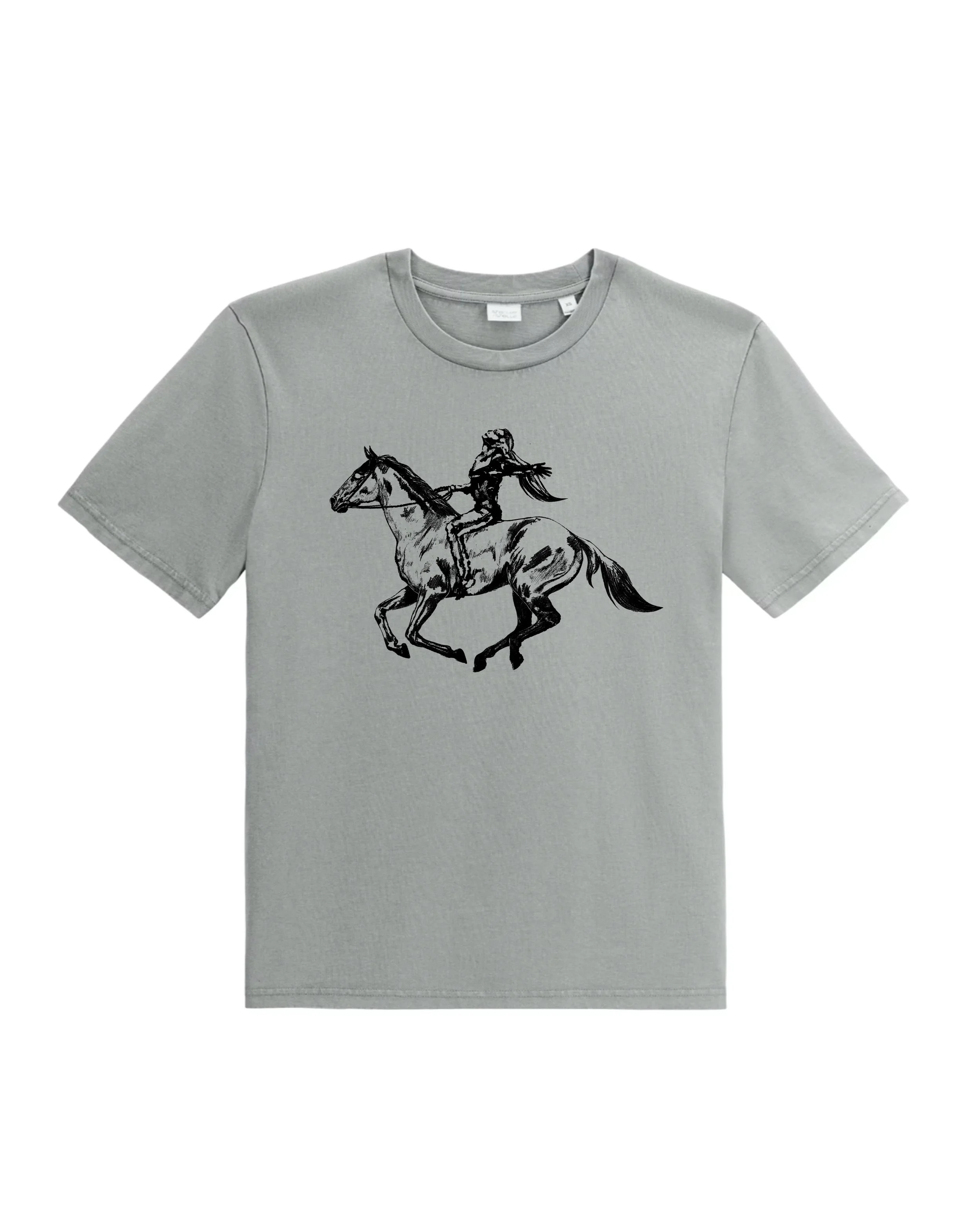 Horse Gallop Misty Grey Vintage Cowboy Cowgirl T-Shirt