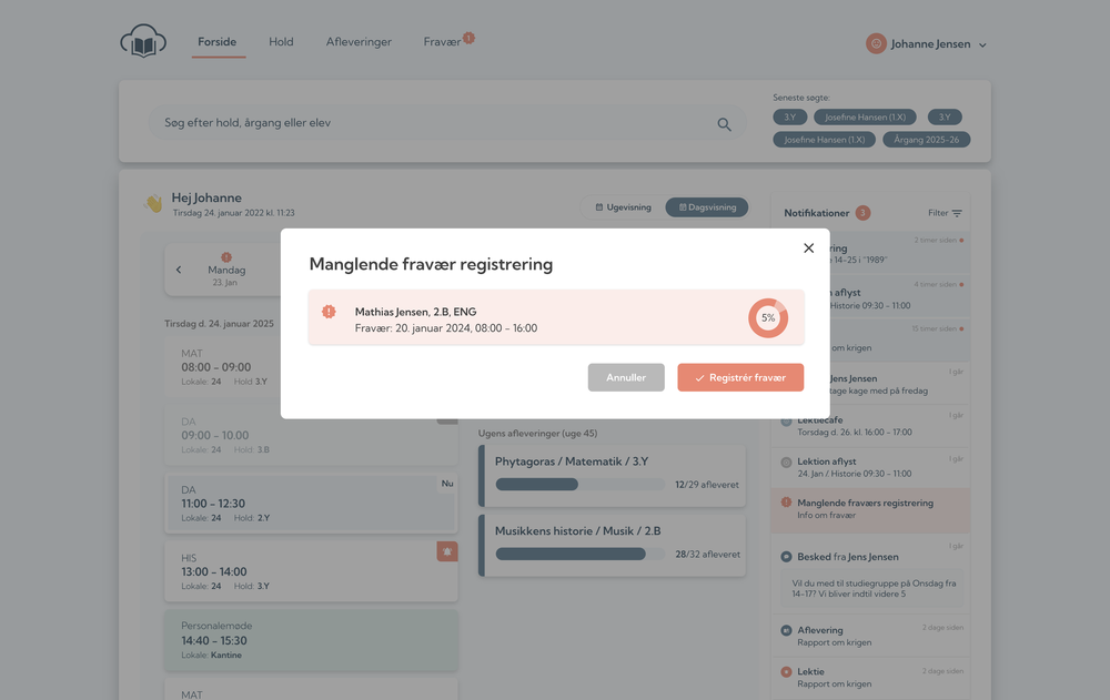 Lærerens fraværsregistrering