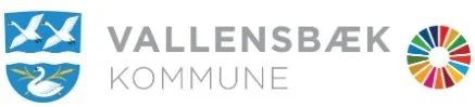 Logo for Vallensbæk Kommune med kommunevåben og FN's verdensmål logo.