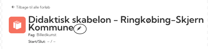 Skærmbillede af en digital kunstdidaktisk skabelon for Ringkøbing-Skjern Kommune.