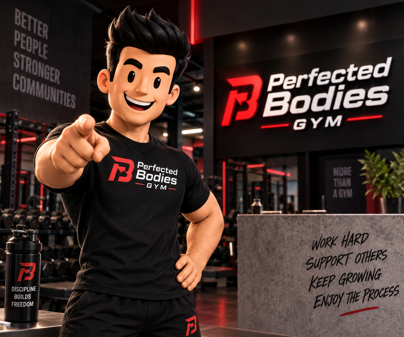 Dave-O, Perfected Bodies mascot