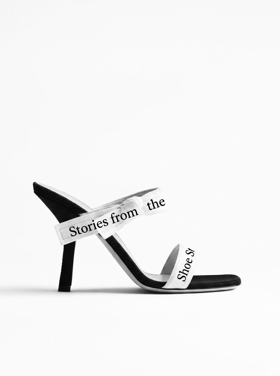 A luxury Dior-style designer heel representing the high-fashion world of Emilija Pavlovikj’s chick-lit books and fashion memoirs.
