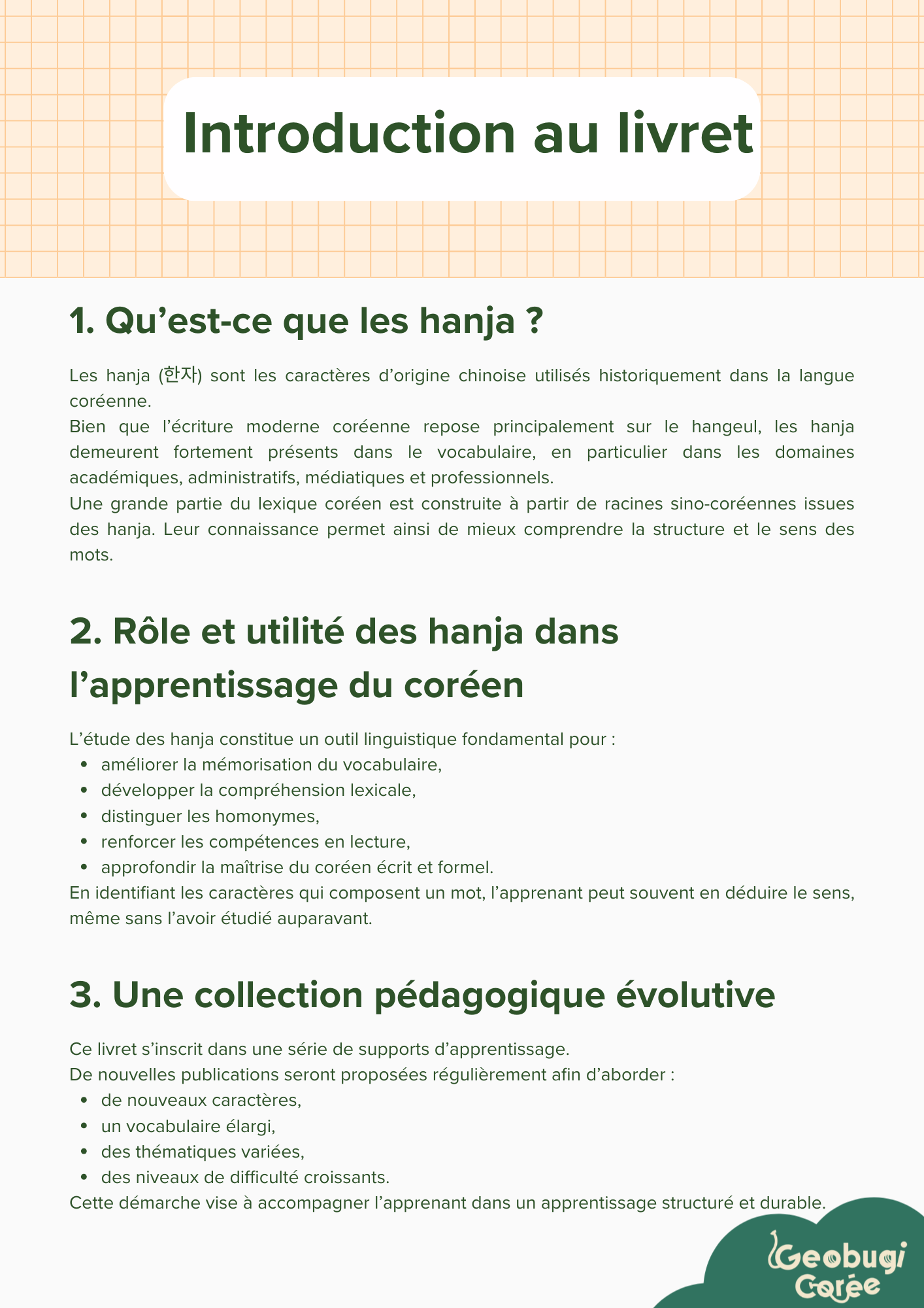 Mon petit livret de Hanja