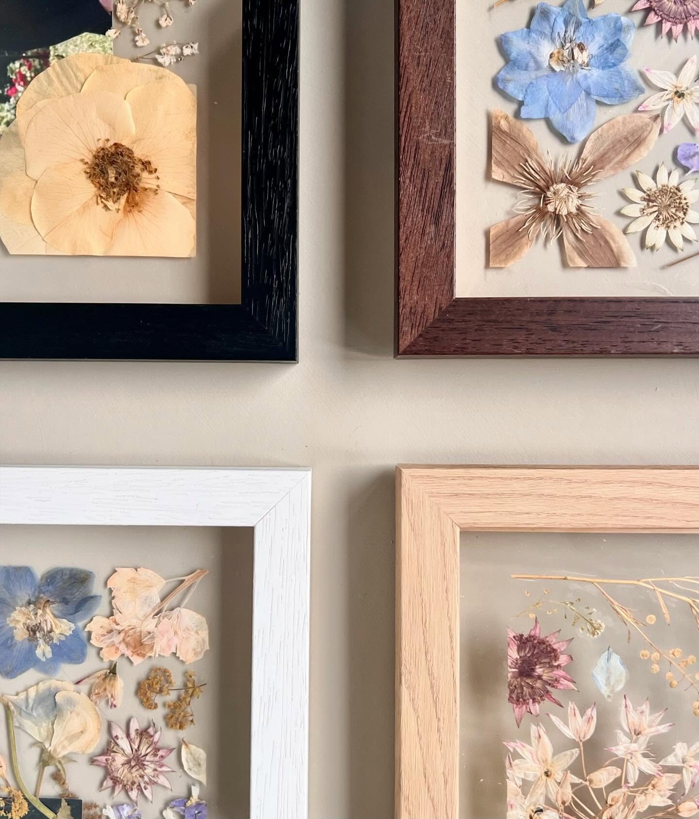 Our 4 gorgeous frame options: Oak, Walnut, Black &amp; White. 

All beautiful in their own right and supplied by the brilliant @skelfframes based locally in nearby Tadcaster 🌿