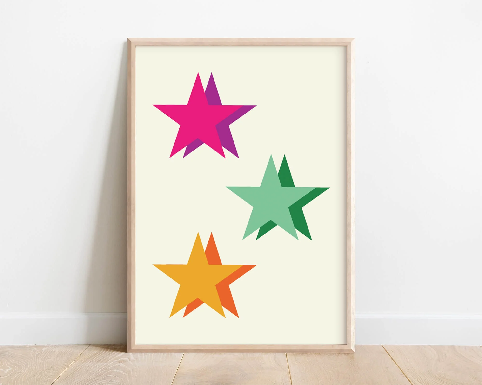 Bright Stars Print, White