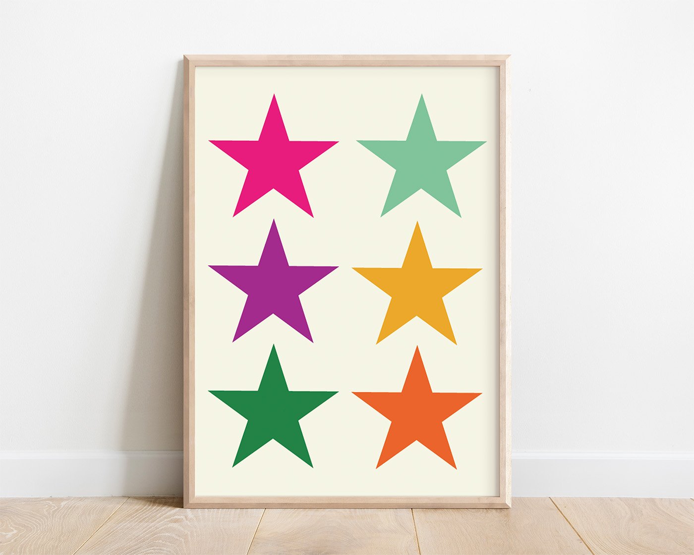 Bright Stars Print, White