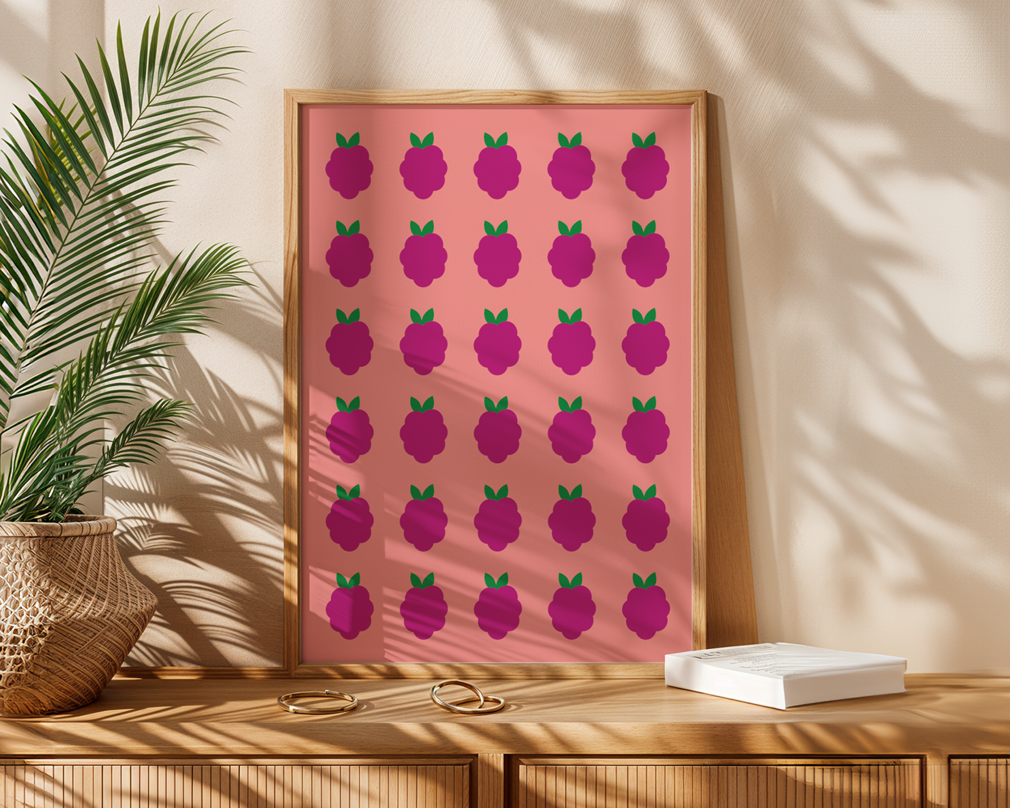 raspberry kitchen print