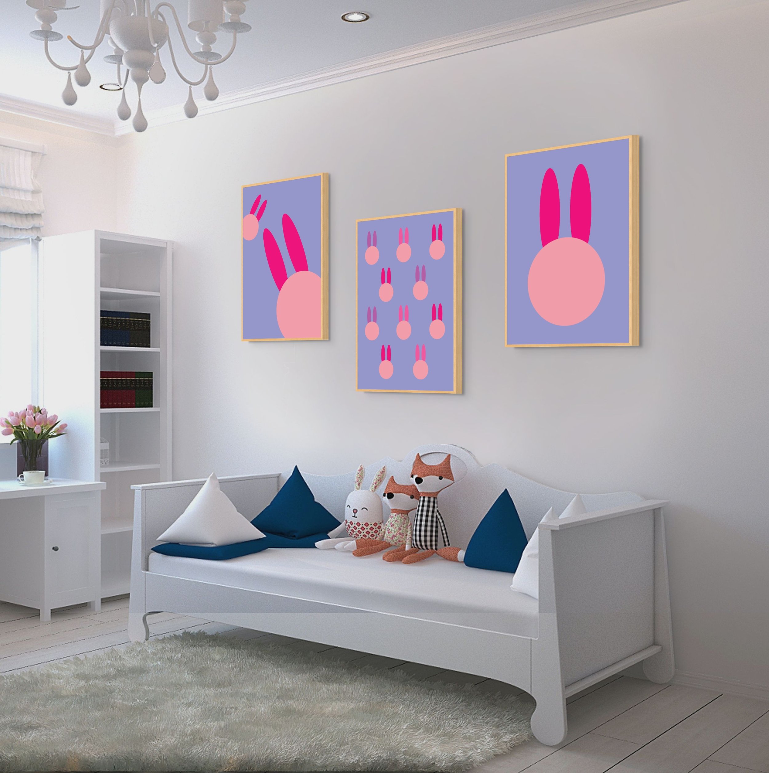 set of animal prints in nursery