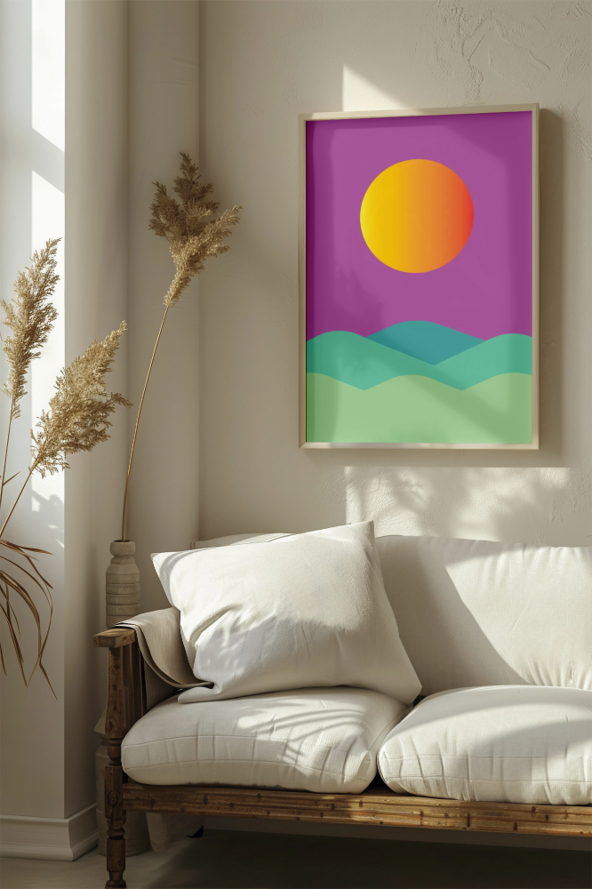 purple print of sunrise