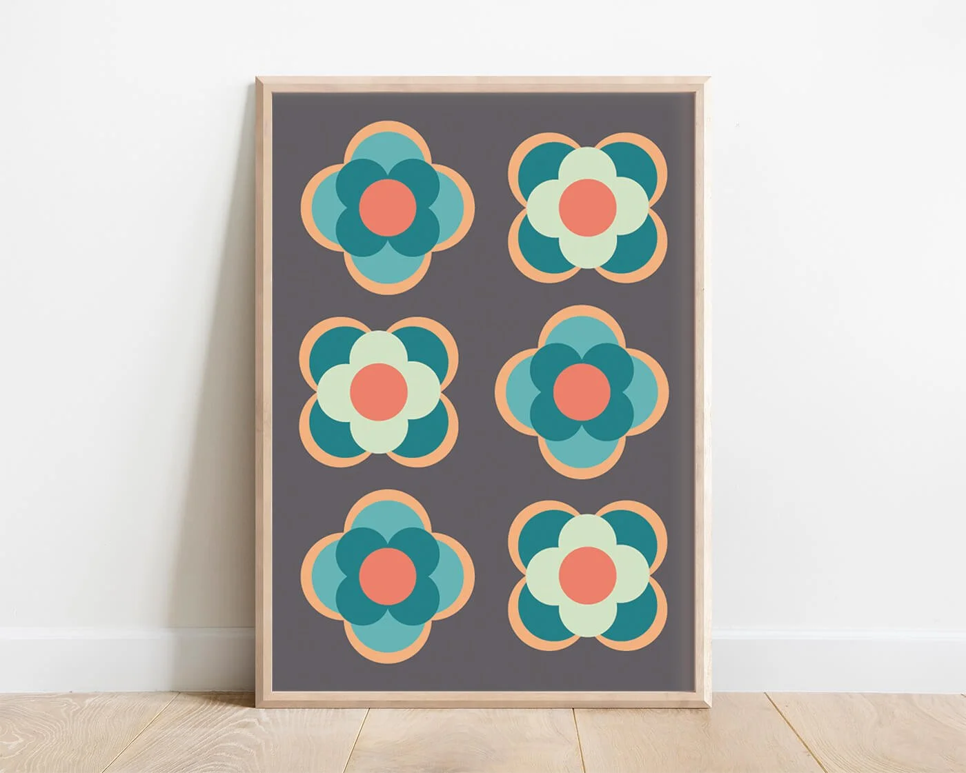 Green, Contemporary Flower Print