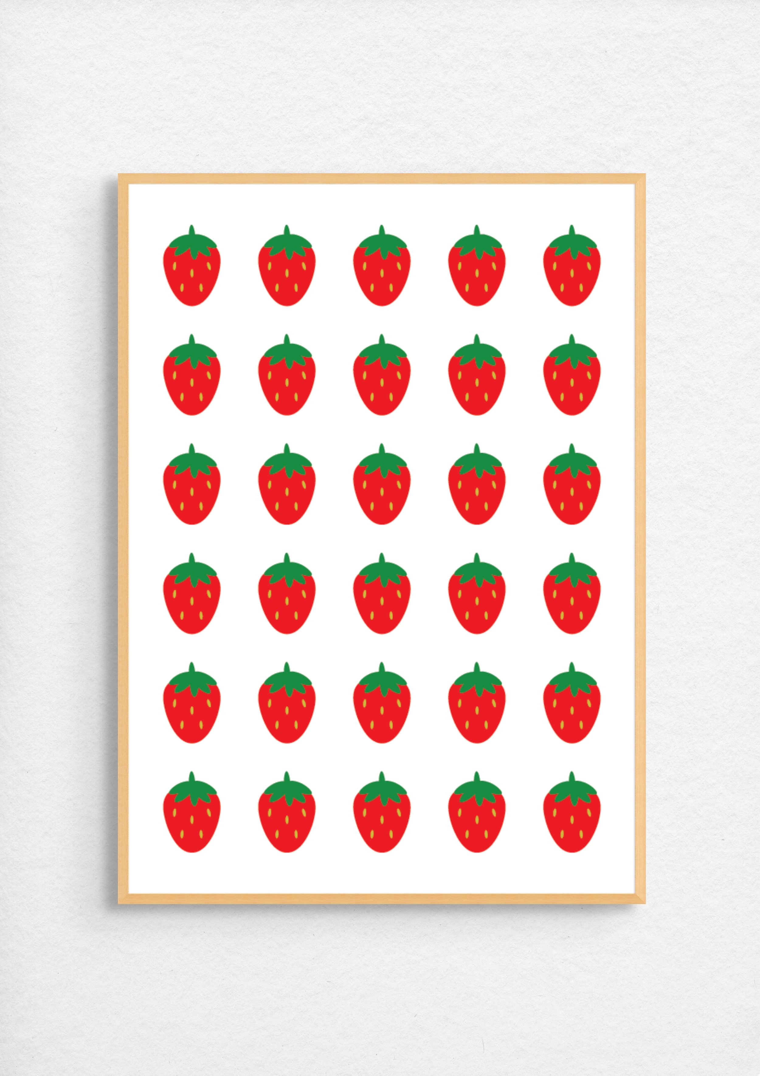 Cute Strawberries, White