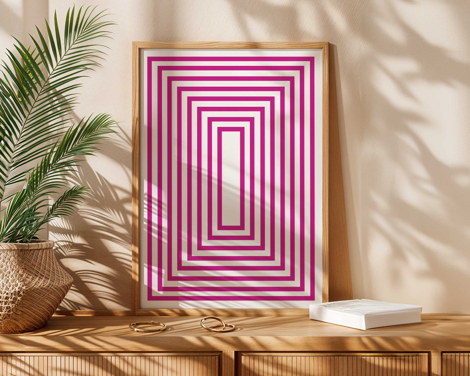 abstract bathroom print in frame